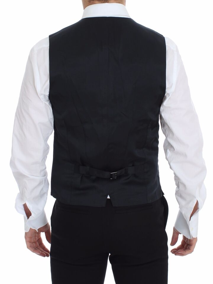 Dolce & Gabbana Elegant Blå Bomulds Stretch Kjolevest