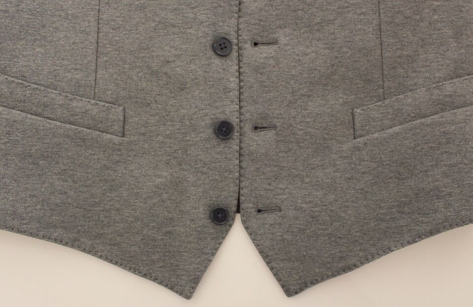 Dolce & Gabbana Elegant Grå Bomulds Stretch Kjolevest