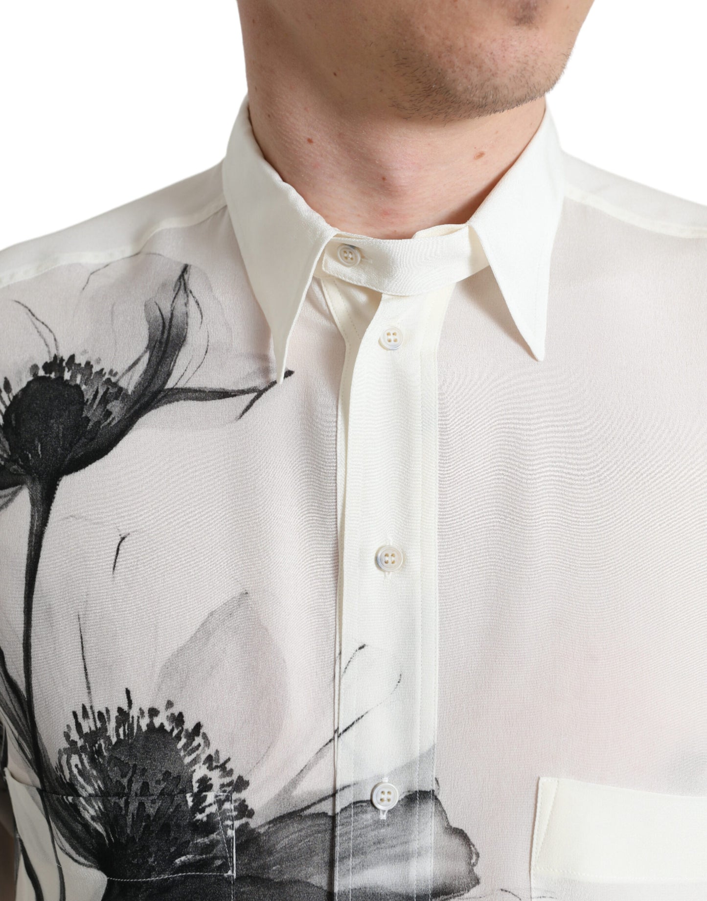 Dolce & Gabbana Elegant Blomster Silkeskjorte