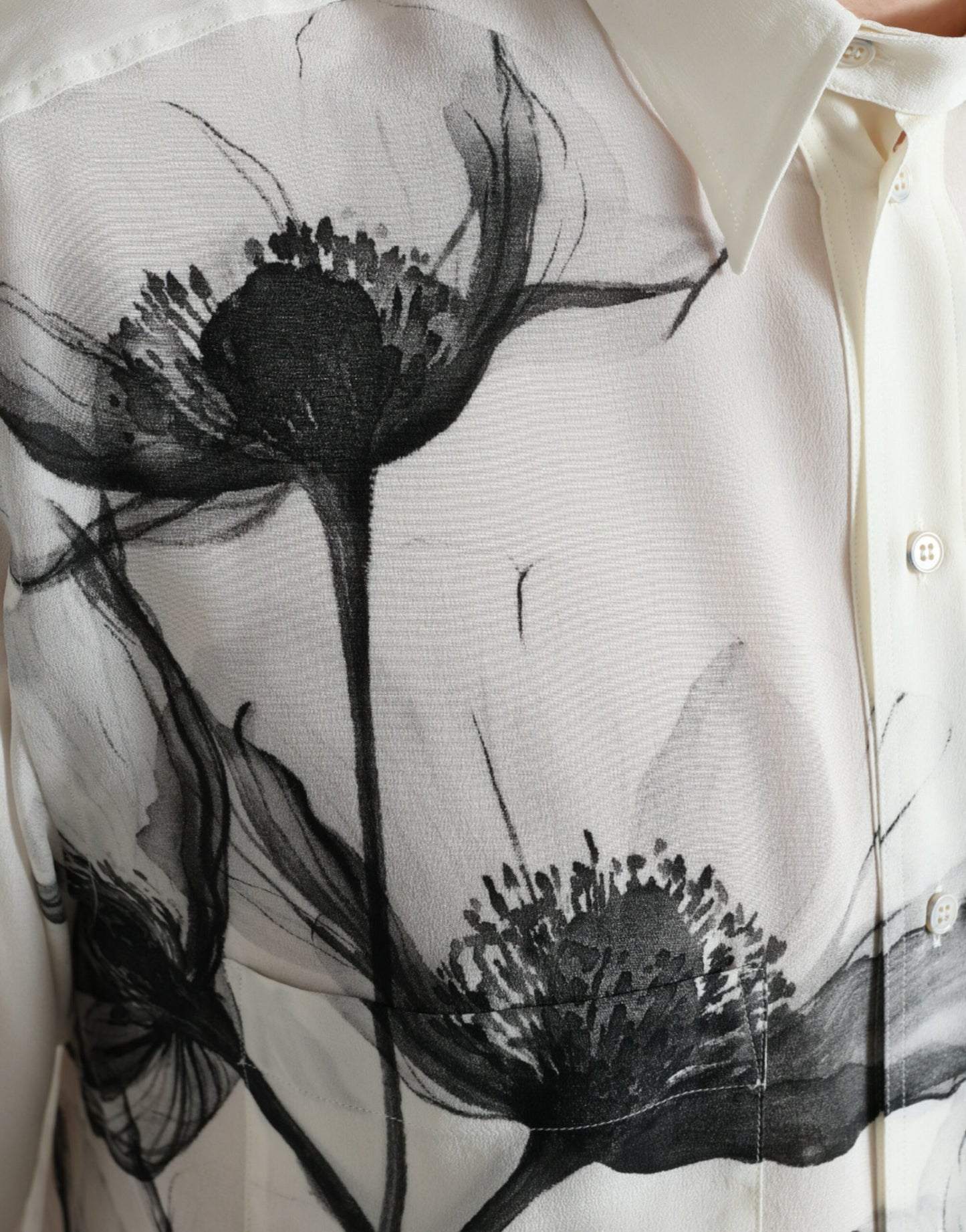Dolce & Gabbana Elegant Blomster Silkeskjorte