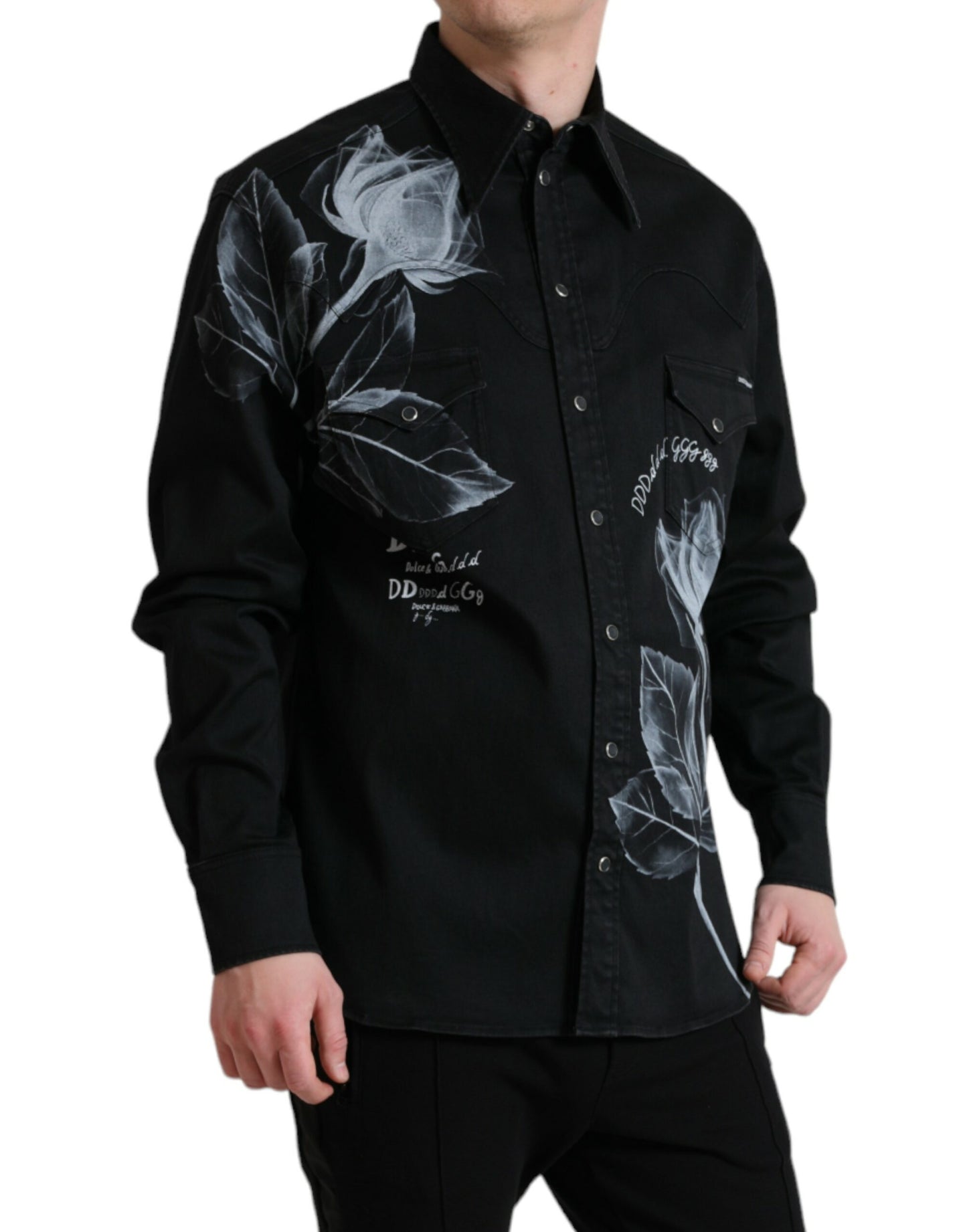 Dolce & Gabbana Elegant Blomsterprint Skjorte