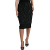Dolce & Gabbana Sort Krystaludsmykket Catwalk-nederdel