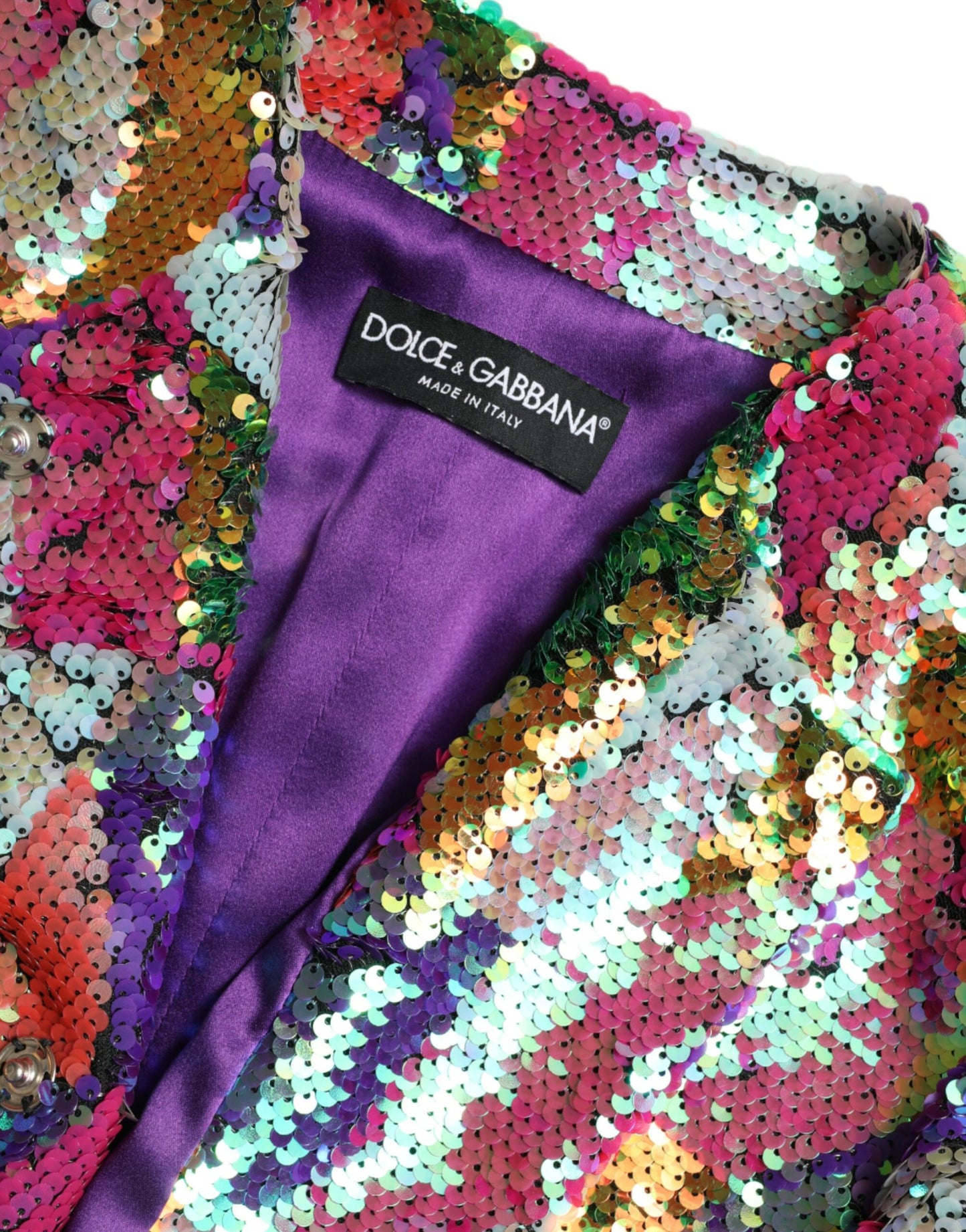 Dolce & Gabbana Flerfarvet Paillet Lang Jakke