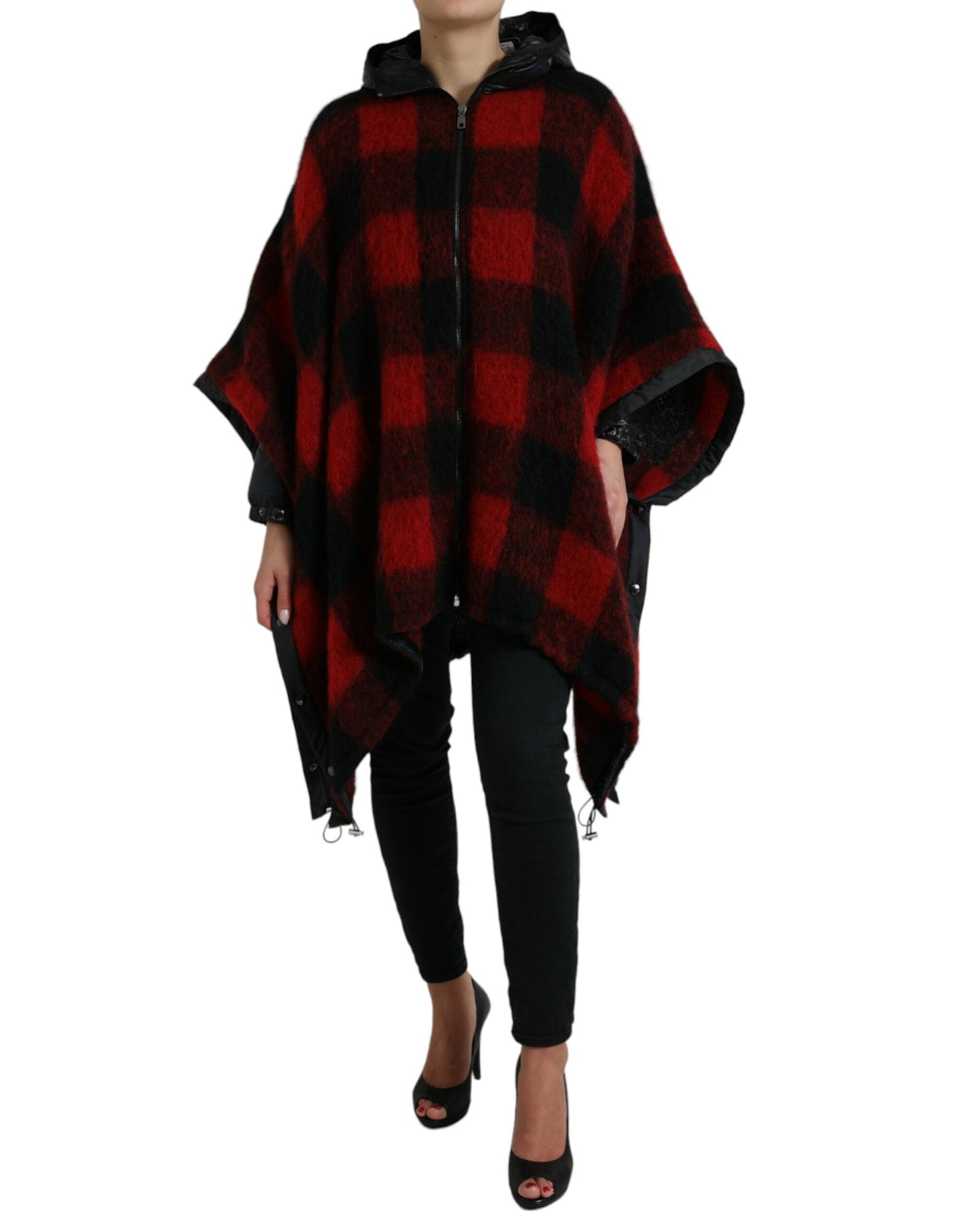Dolce & Gabbana Elegant Buffalo Ternet Poncho Jakke
