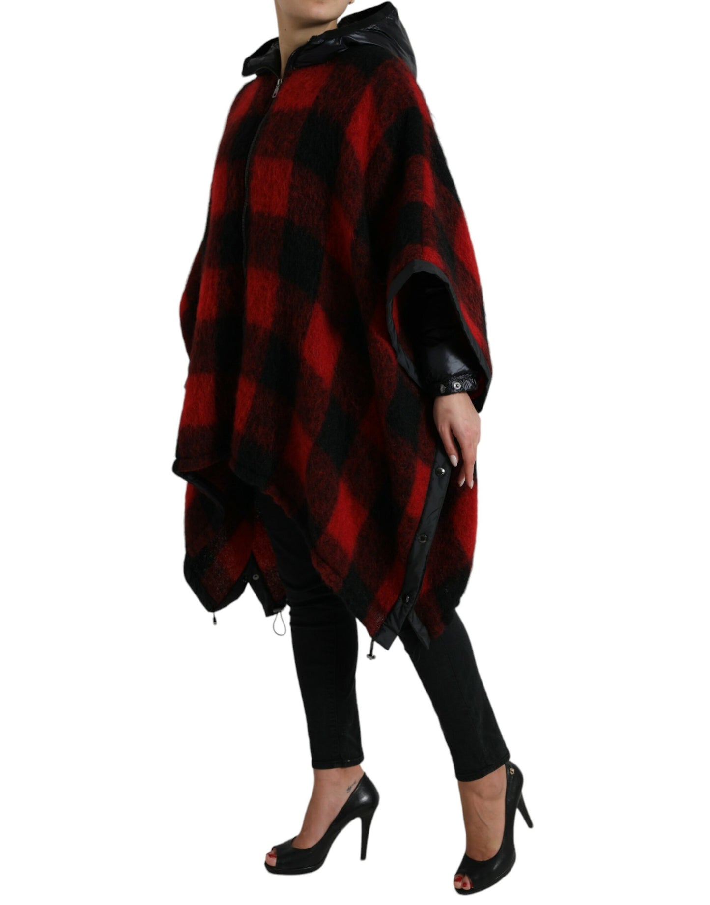 Dolce & Gabbana Elegant Buffalo Ternet Poncho Jakke