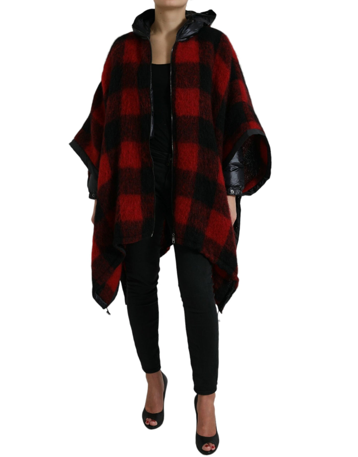Dolce & Gabbana Elegant Buffalo Ternet Poncho Jakke