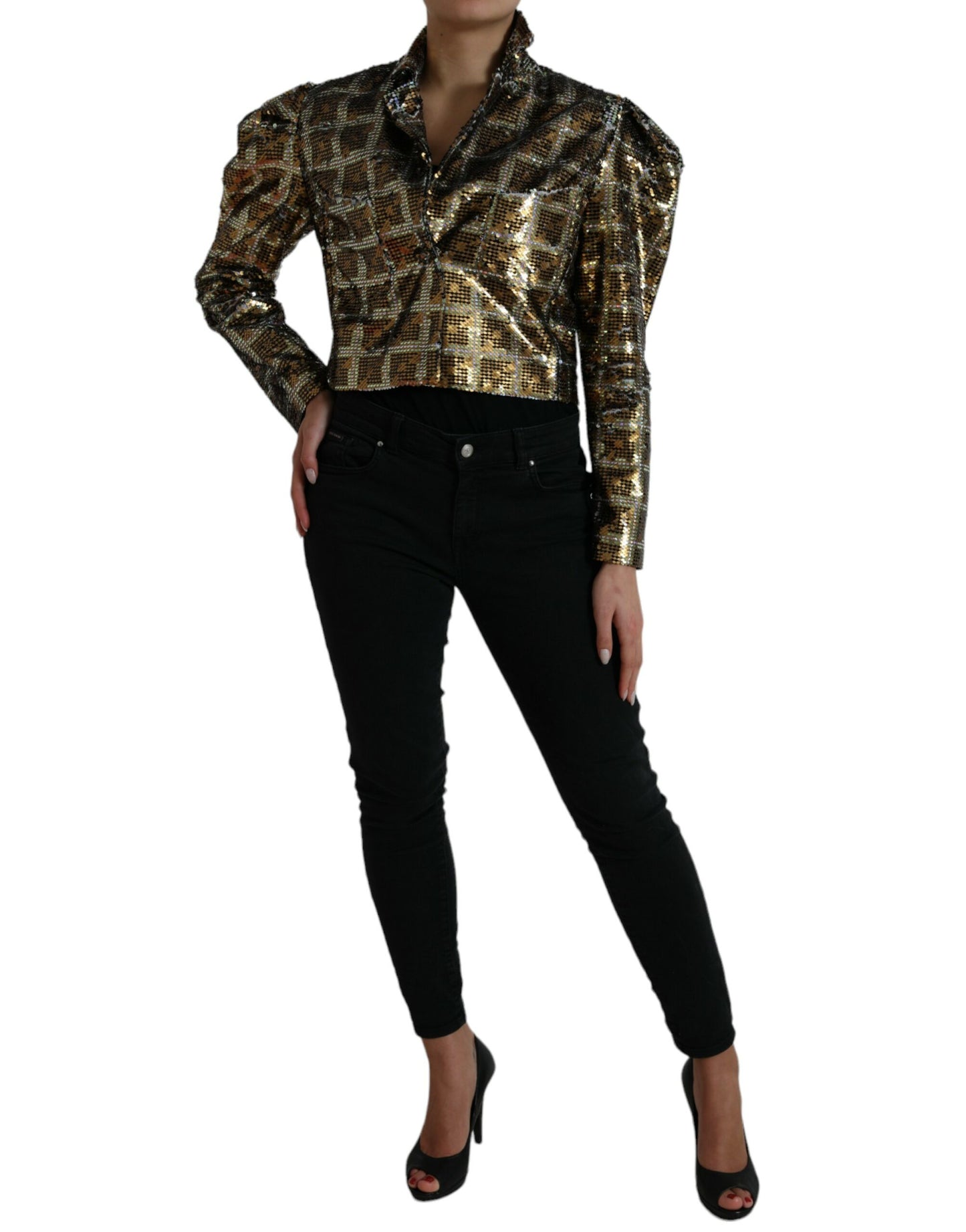 Dolce & Gabbana Flerfarvet Pailletbesat Cropped Jakke