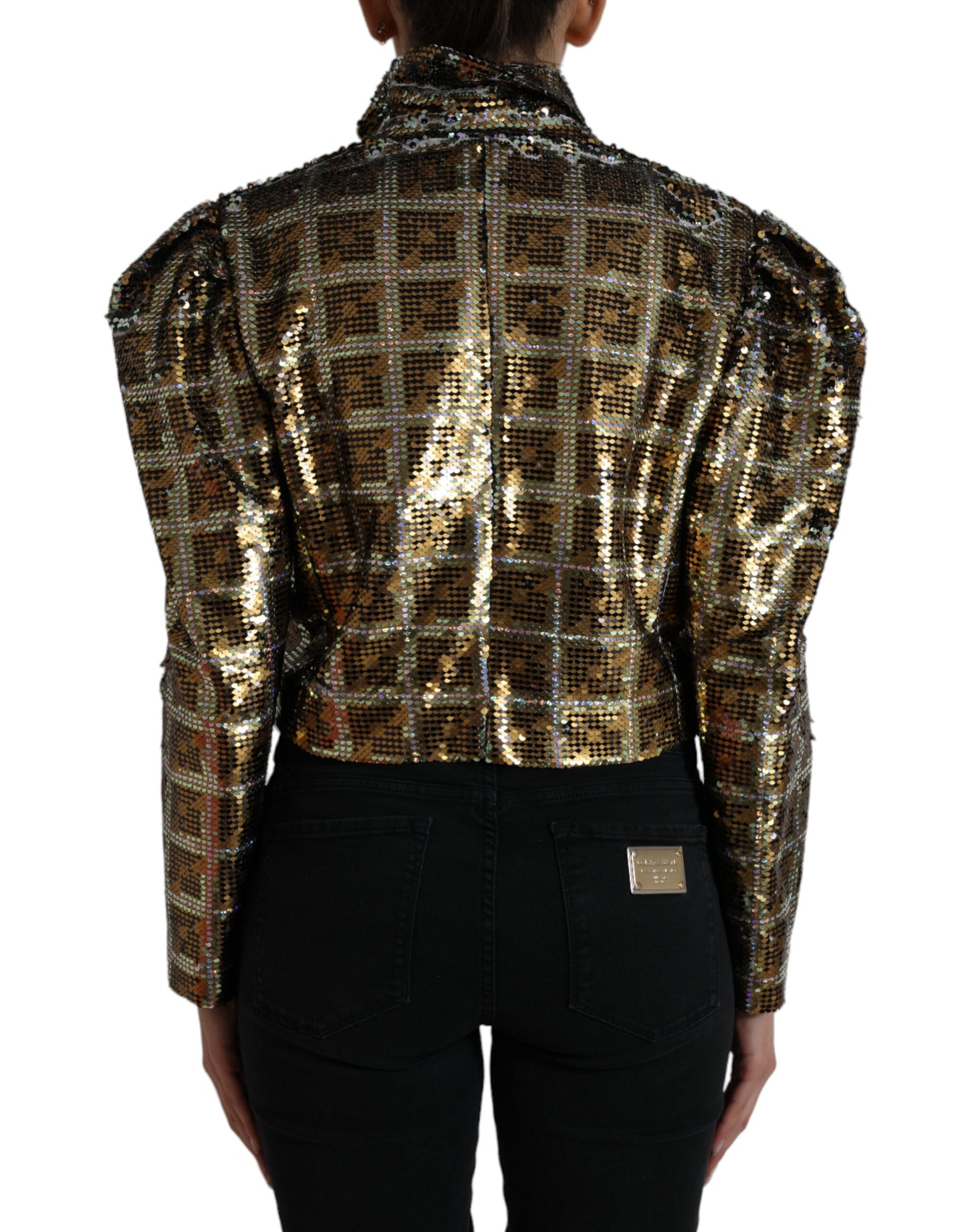 Dolce & Gabbana Flerfarvet Pailletbesat Cropped Jakke