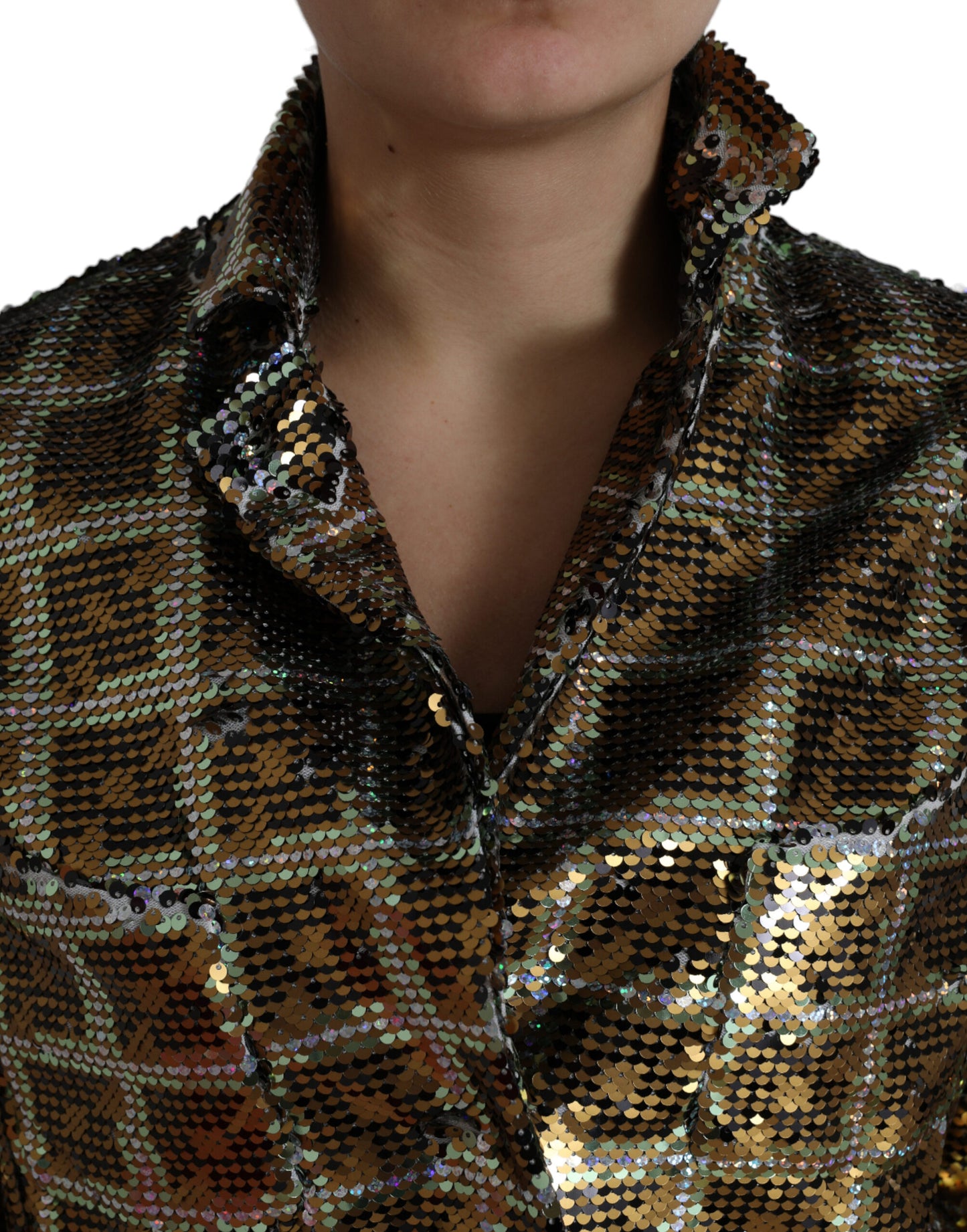 Dolce & Gabbana Flerfarvet Pailletbesat Cropped Jakke