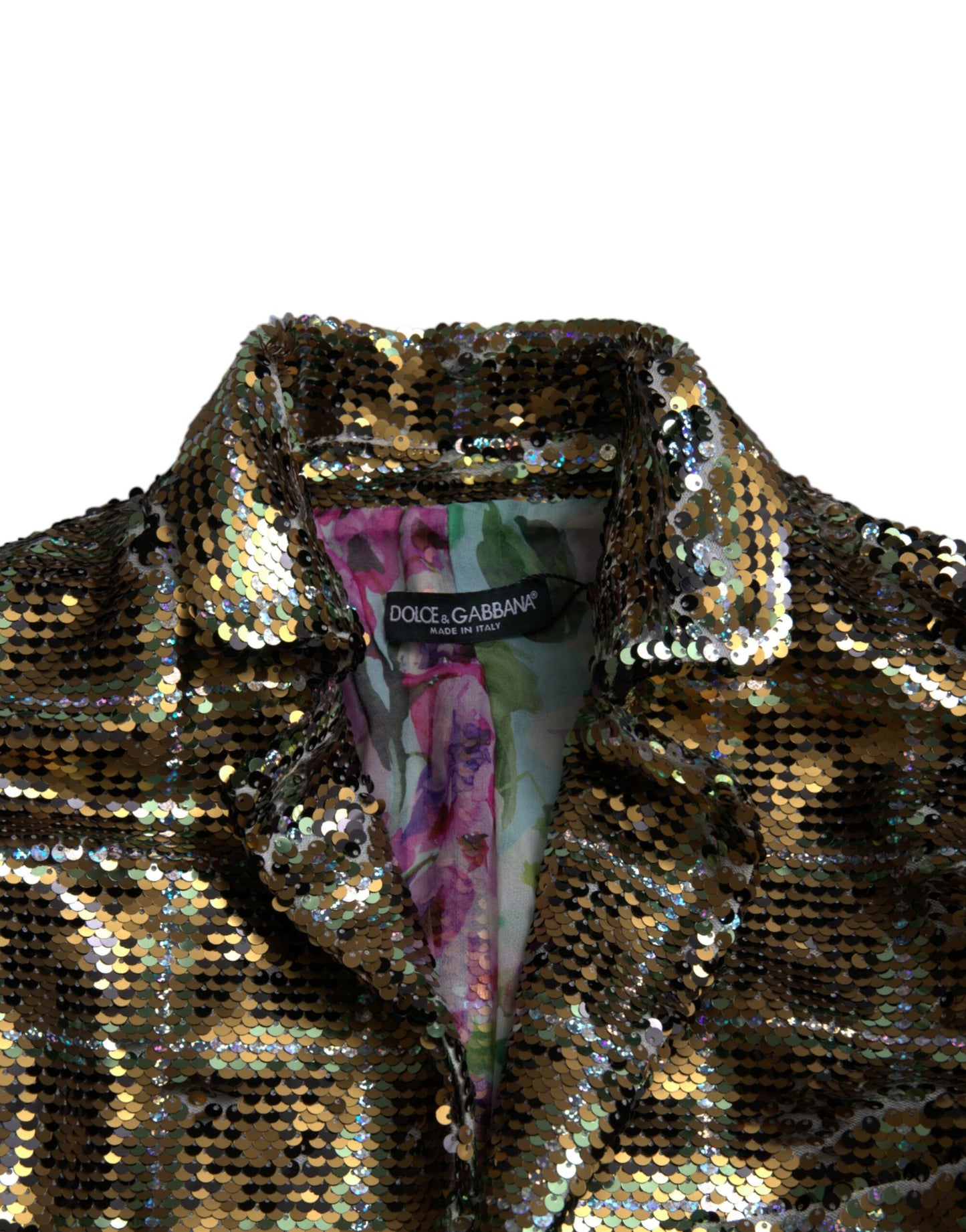 Dolce & Gabbana Flerfarvet Pailletbesat Cropped Jakke