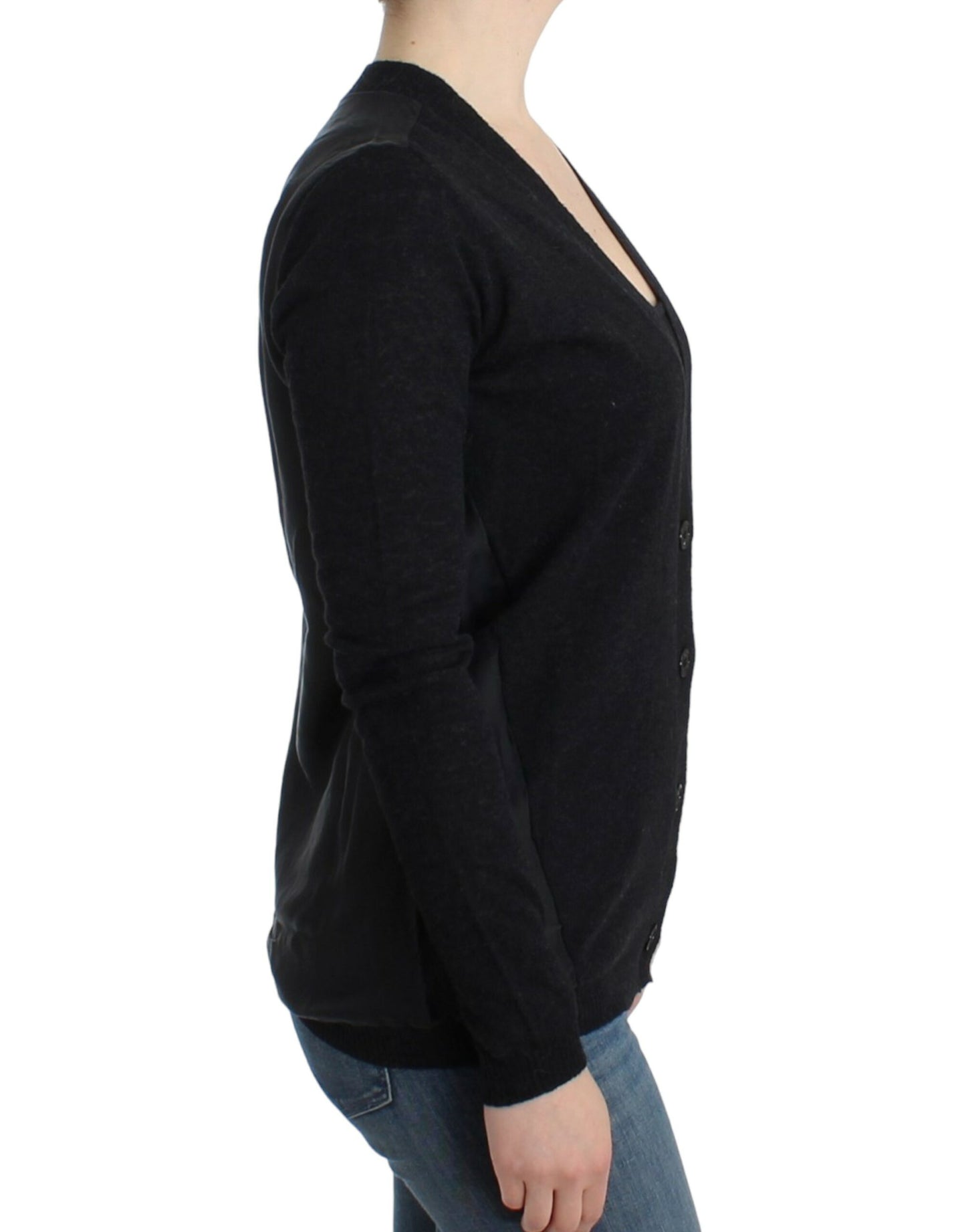 Costume National Elegant Let Cardigan Med Dyb V-hals