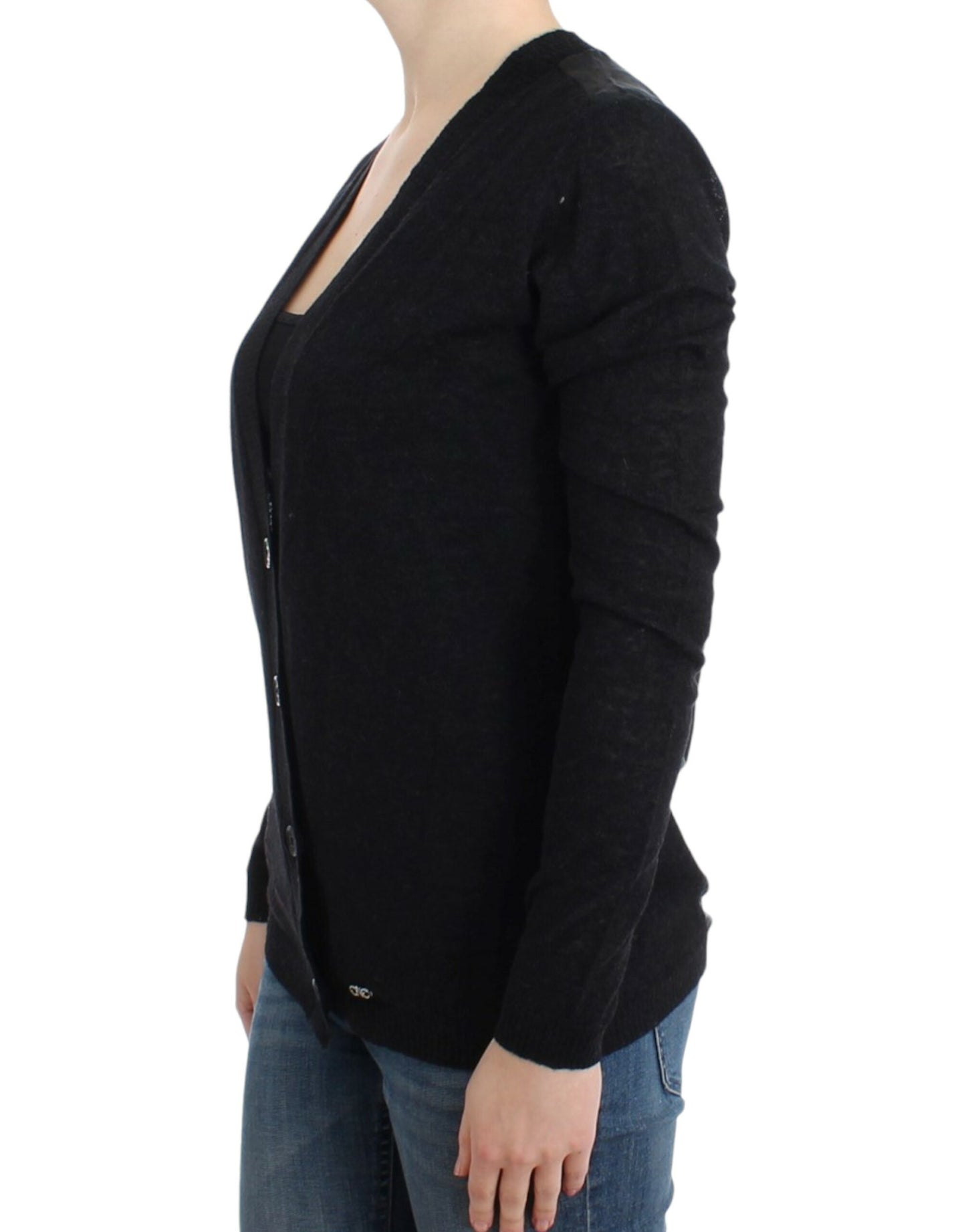 Costume National Elegant Let Cardigan Med Dyb V-hals
