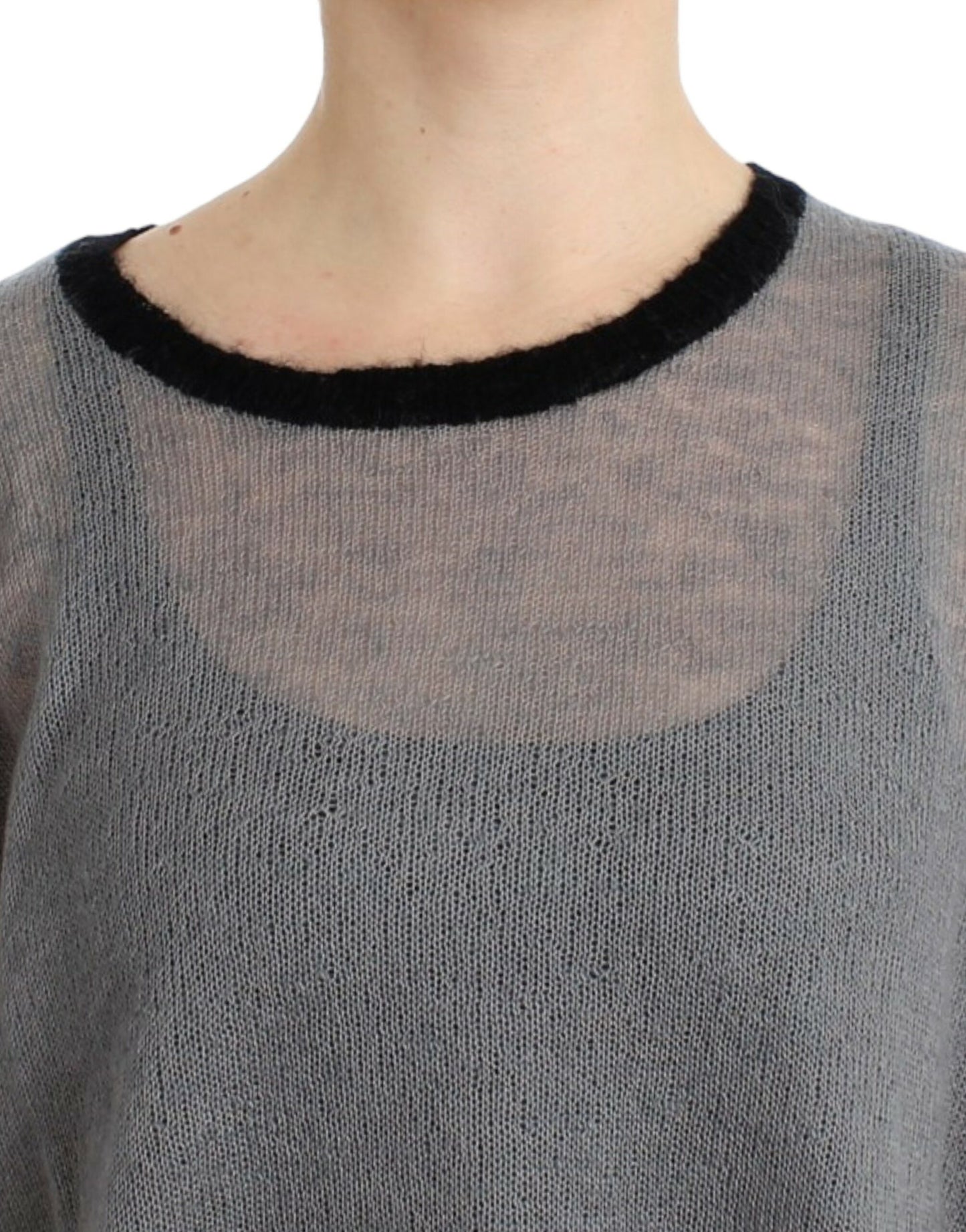 Costume National Chic Asymmetrisk Udsmykket Striktrøje