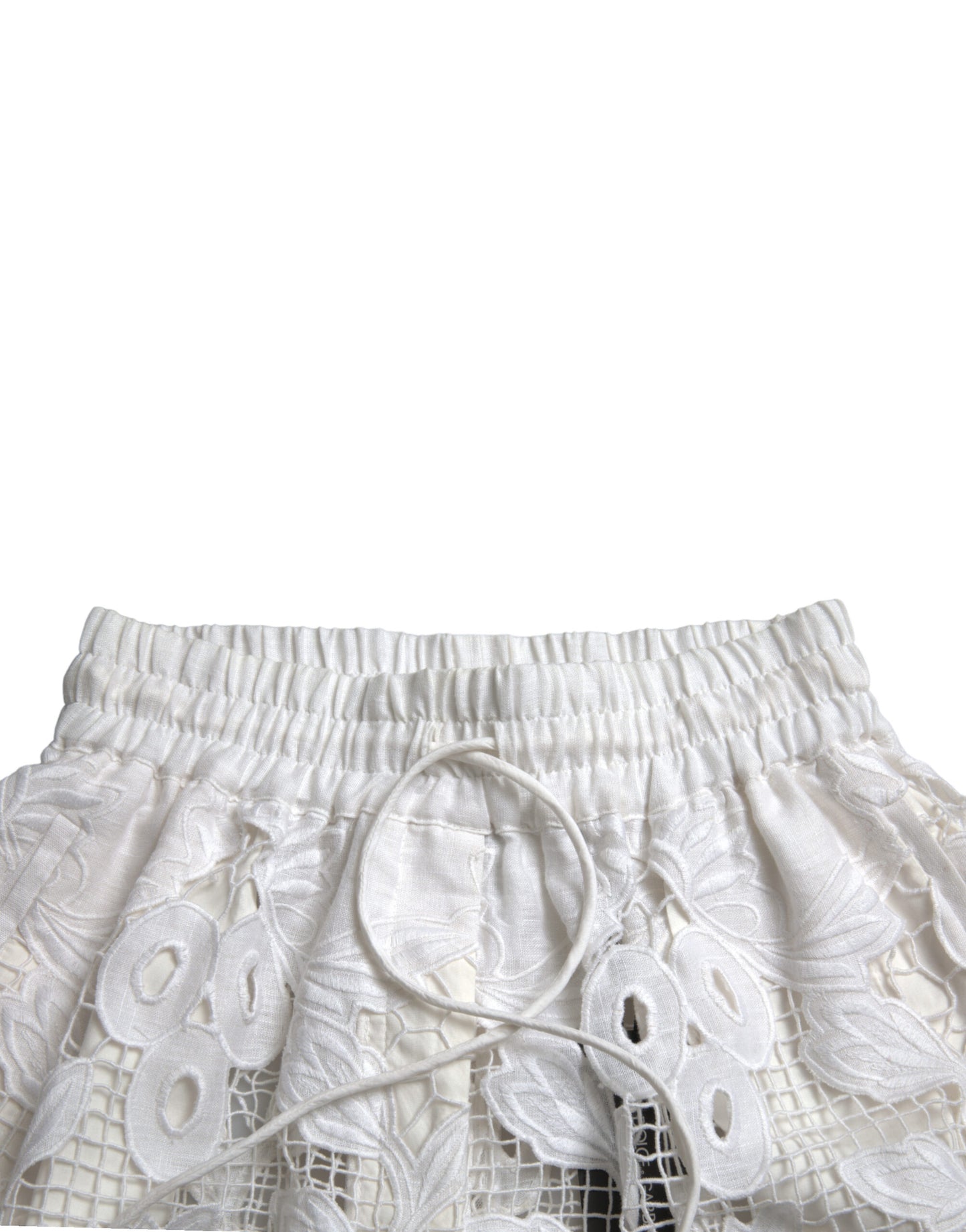 Dolce & Gabbana Chic højtaljede blondeshorts i ren hvid