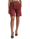Dolce & Gabbana Chic Maroon højtaljede designer joggingshorts