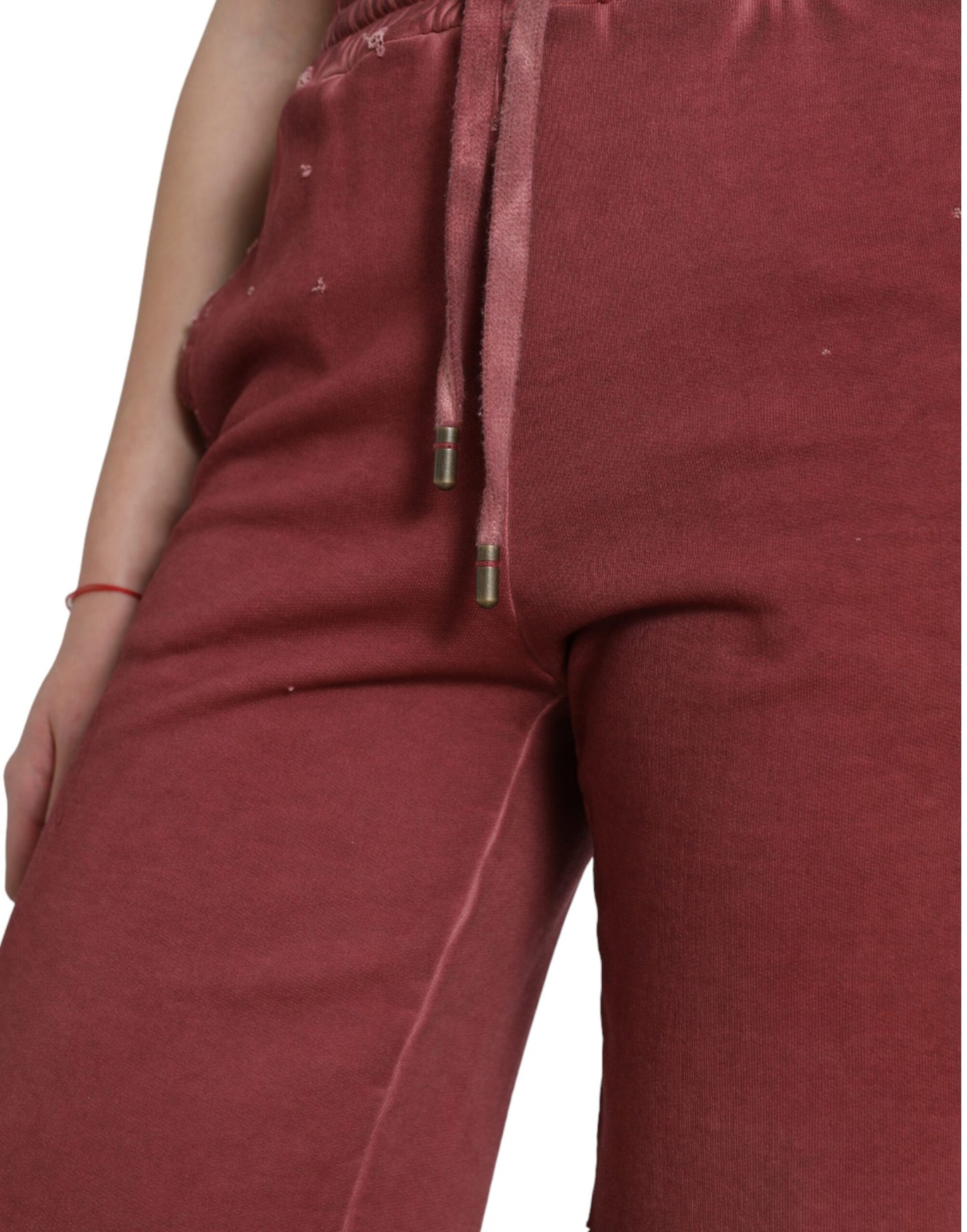 Dolce & Gabbana Chic Maroon højtaljede designer joggingshorts