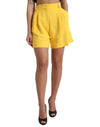 Dolce & Gabbana Elegante Bermudashorts med Høj Talje i Solgul