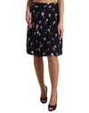 Dolce & Gabbana Elegant Blomstret A-formet Knælang Nederdel