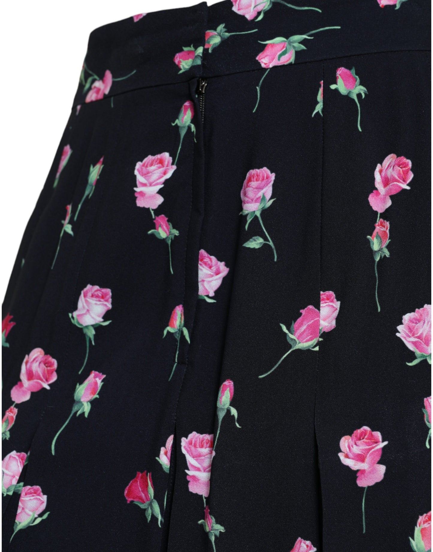 Dolce & Gabbana Elegant Blomstret A-formet Knælang Nederdel