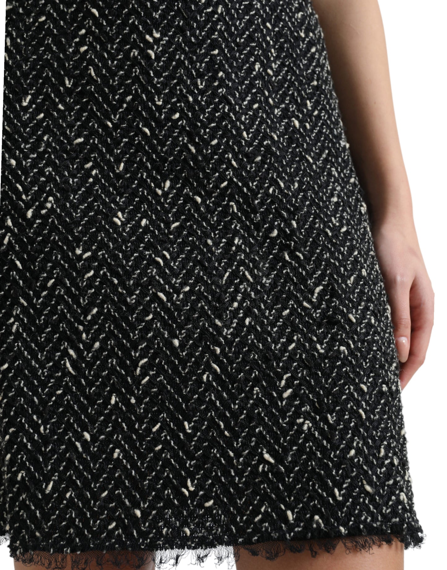 Dolce & Gabbana Elegant Tweed Højtaljet Mini Nederdel