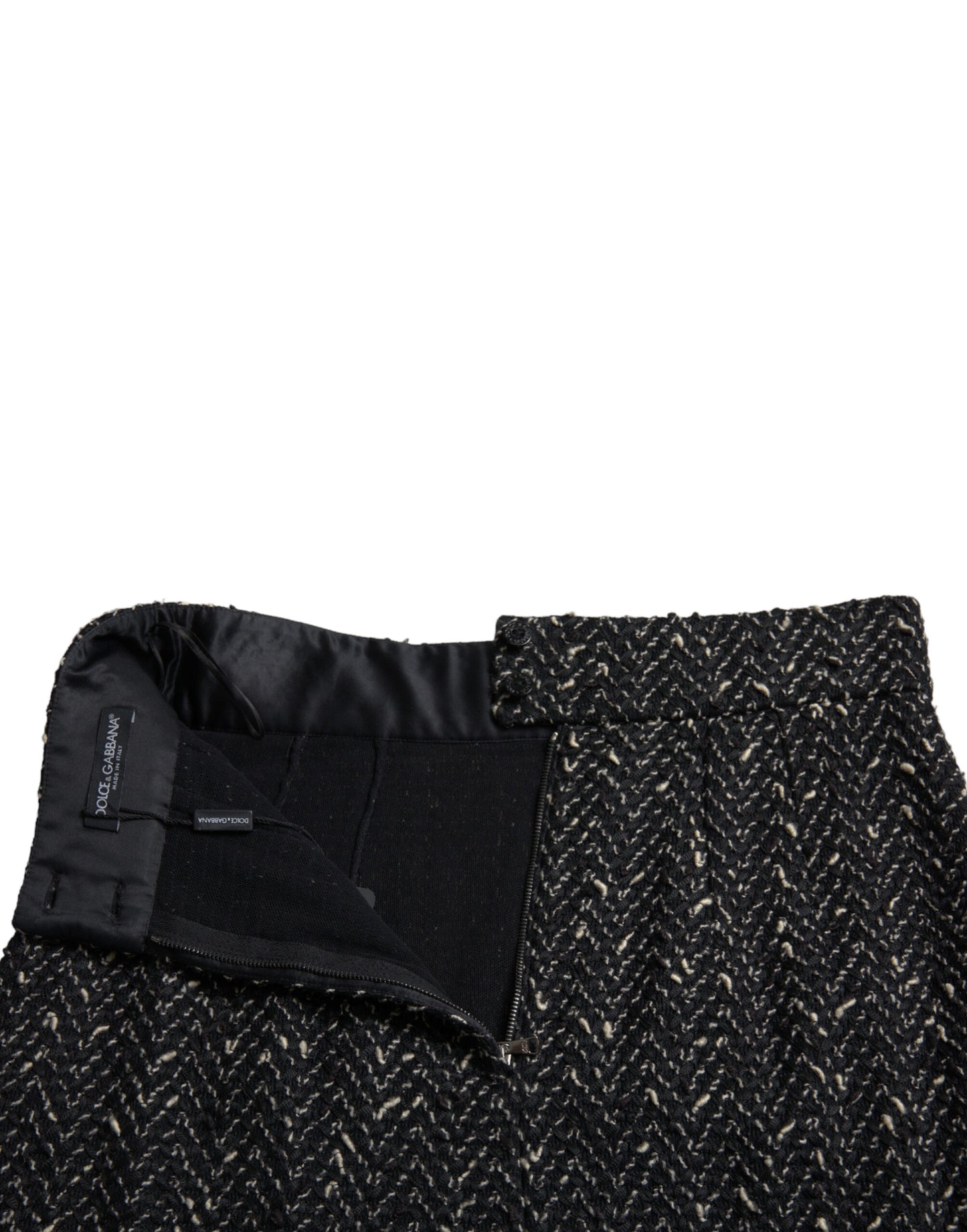 Dolce & Gabbana Elegant Tweed Højtaljet Mini Nederdel