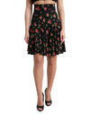 Dolce & Gabbana Blomstret A-formet mini-nederdel med høj talje