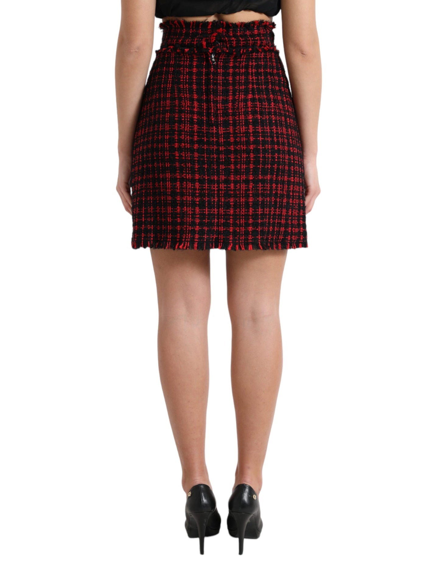 Dolce & Gabbana Fristende Tartan Højtaljet Mini Nederdel