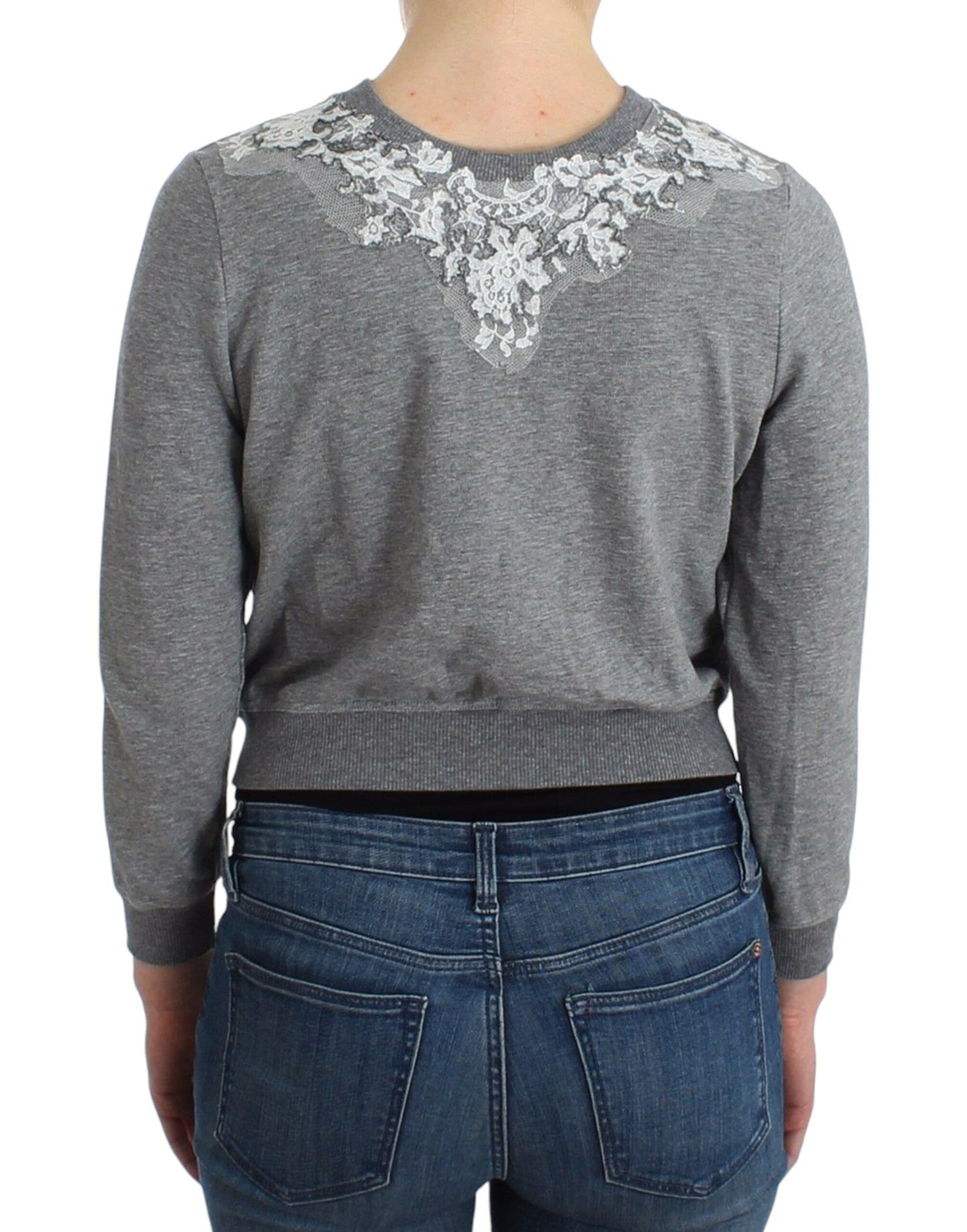 Ermanno Scervino Chic Grå Kort Cardigan i Bomuldsblanding