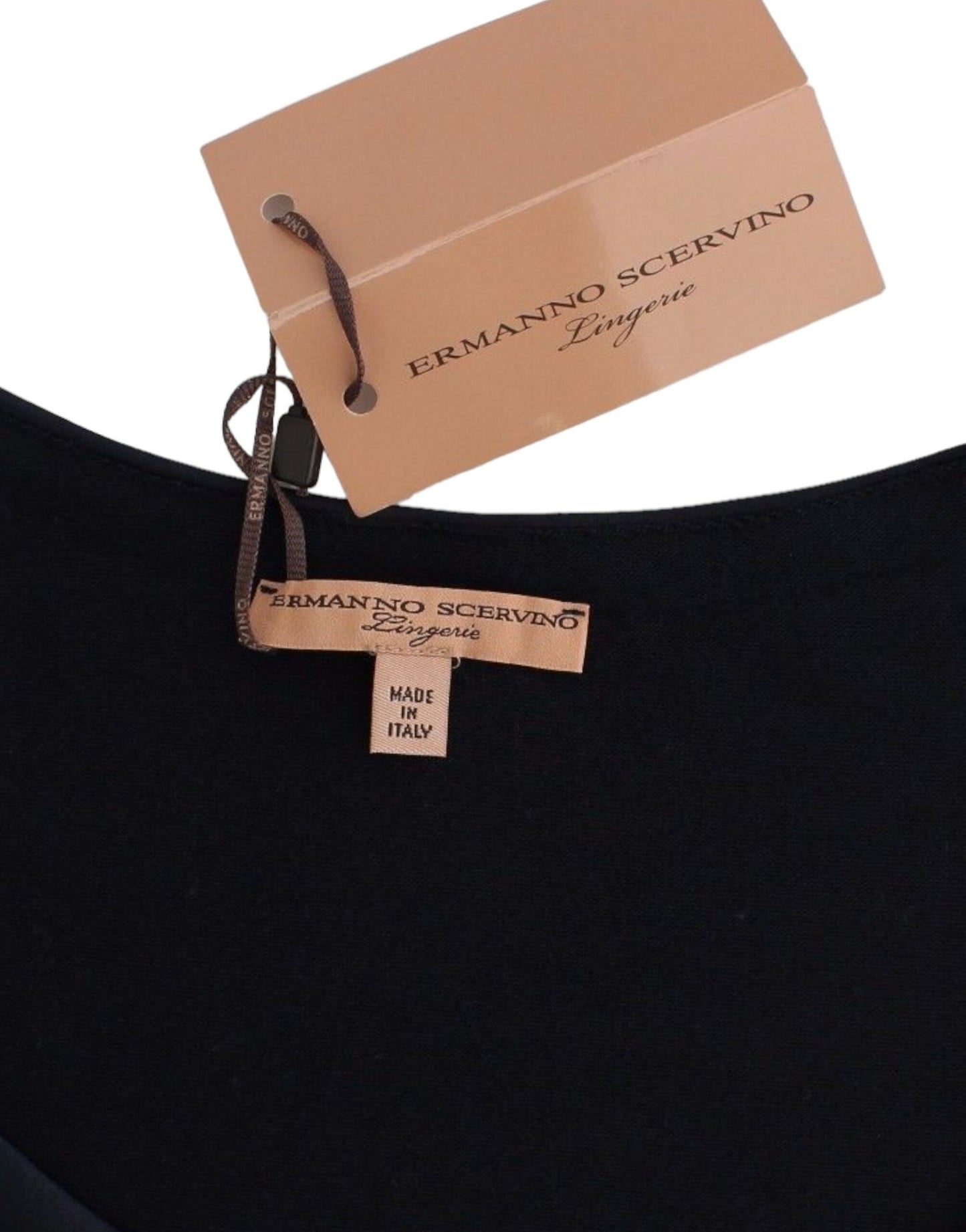 Ermanno Scervino Elegant blå langærmet blondetop