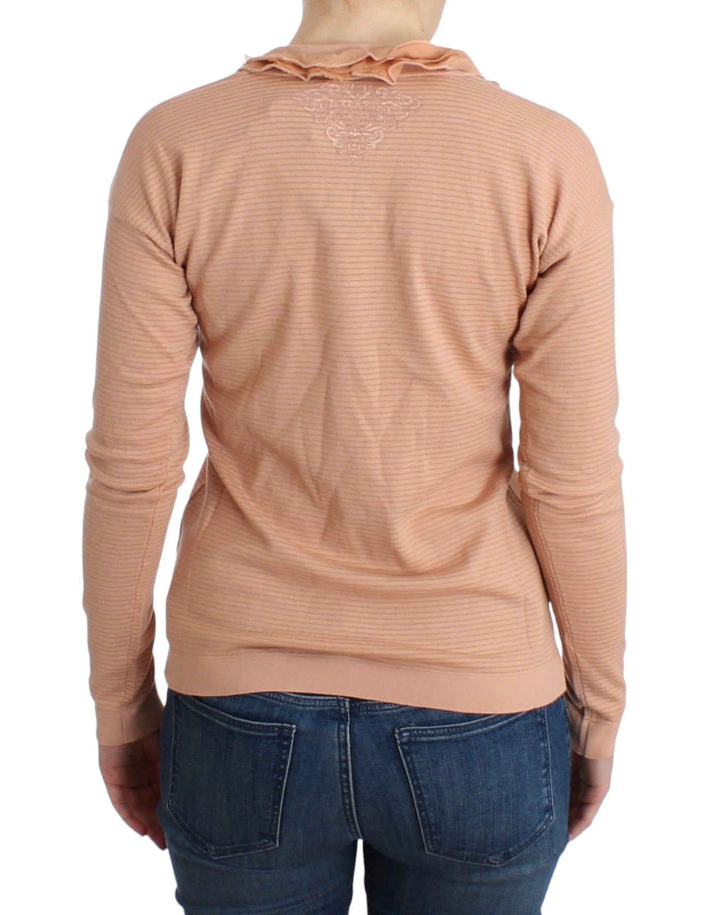 Ermanno Scervino Chic Stribet Orange Sweater i Uldblanding