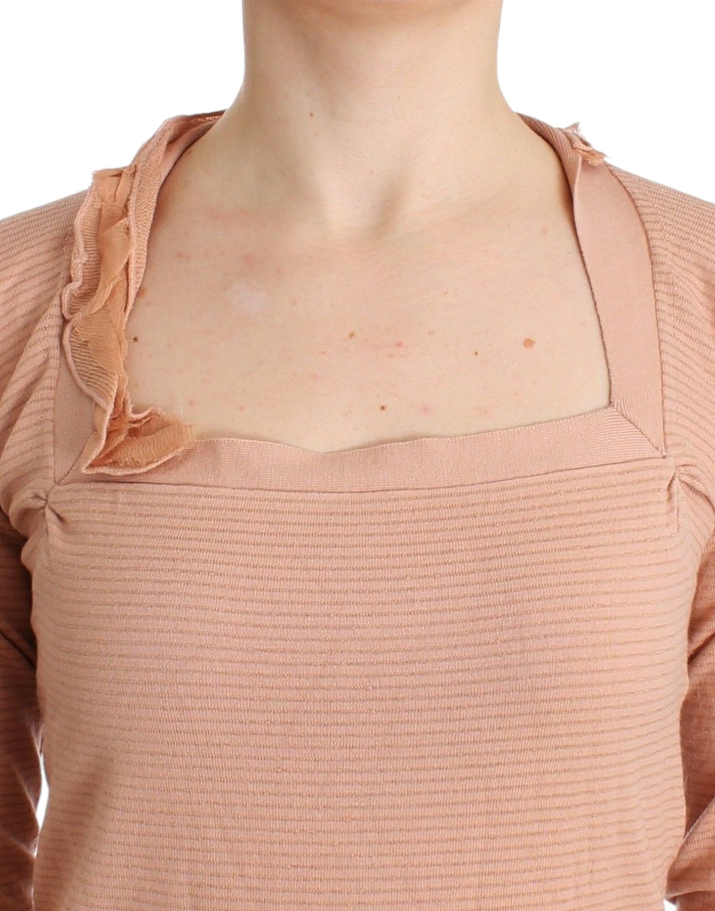 Ermanno Scervino Chic Stribet Orange Sweater i Uldblanding