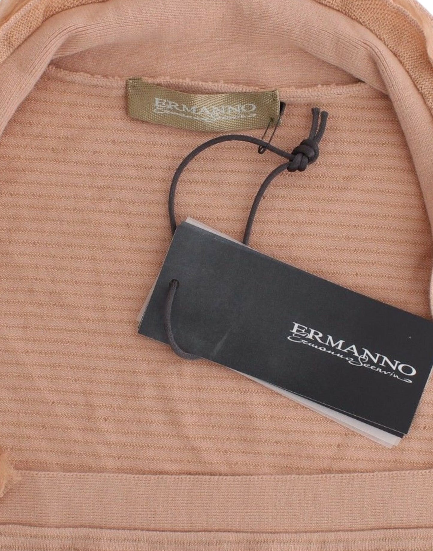 Ermanno Scervino Chic Stribet Orange Sweater i Uldblanding