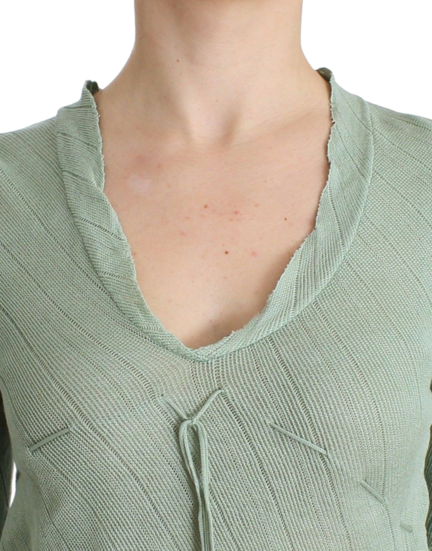 Ermanno Scervino Chic Grøn Strikket Top – Æterisk Elegance