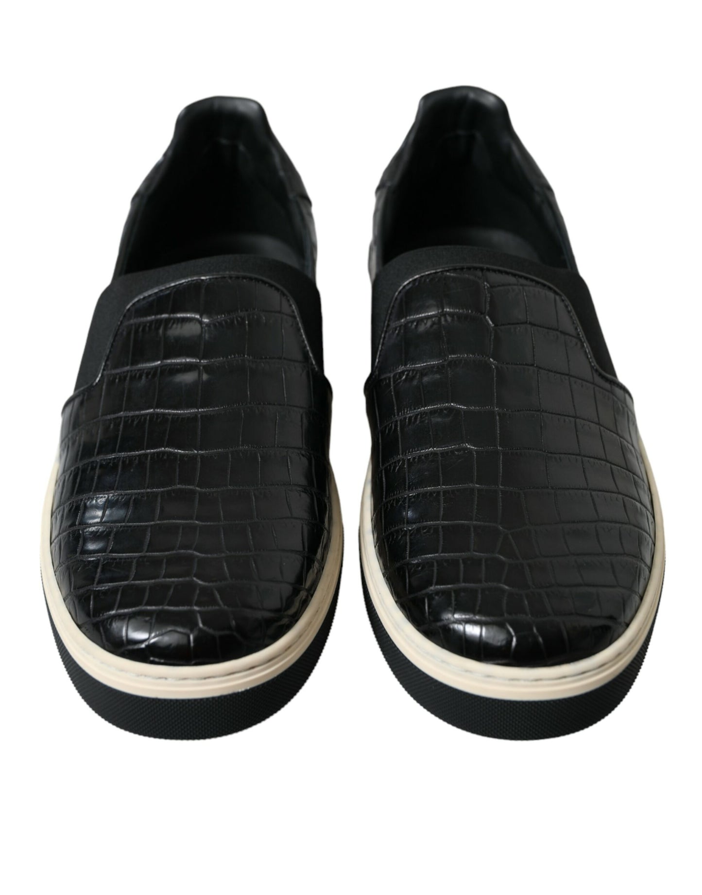 Dolce & Gabbana Elegante Low-Top Sneakers i Krokodilleskind