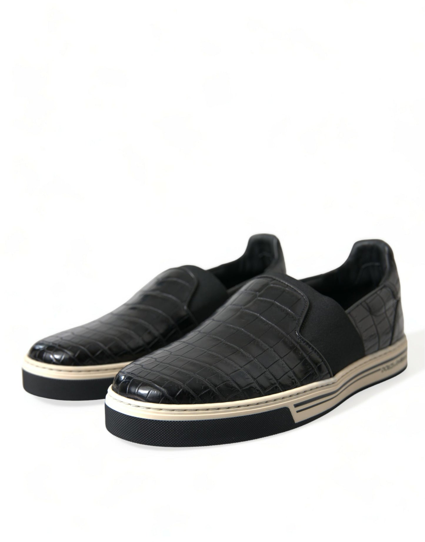 Dolce & Gabbana Elegante Low-Top Sneakers i Krokodilleskind
