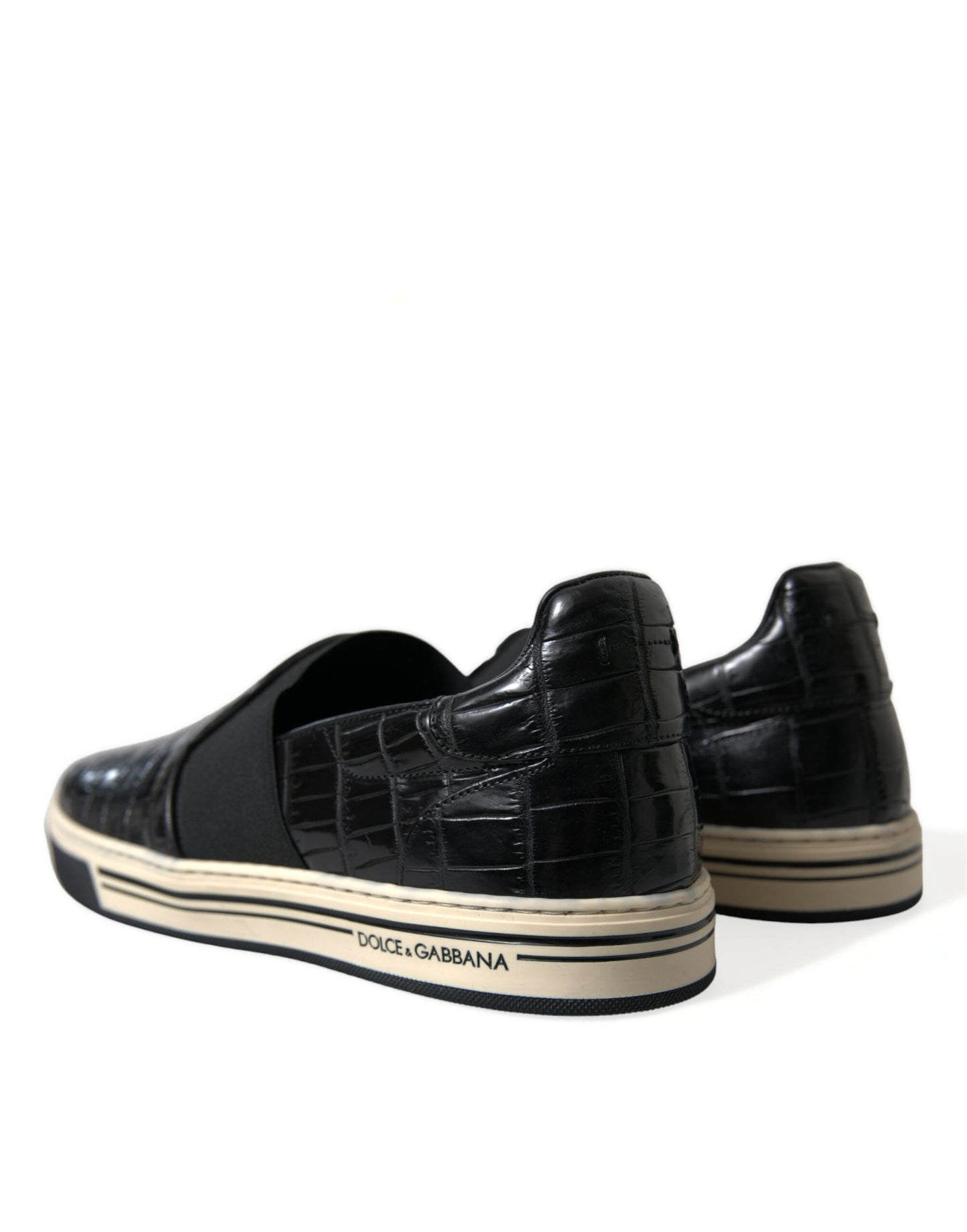 Dolce & Gabbana Elegante Low-Top Sneakers i Krokodilleskind