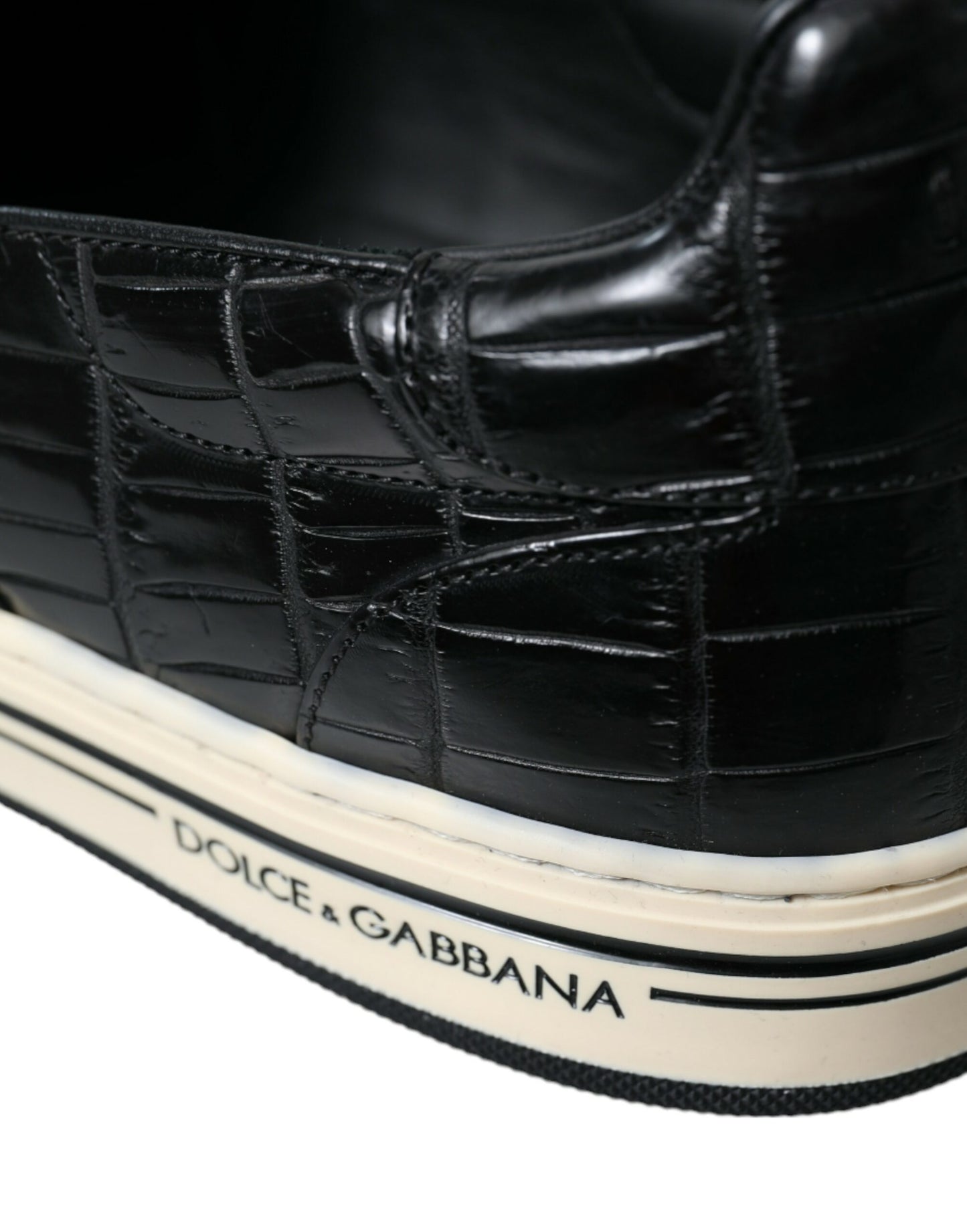 Dolce & Gabbana Elegante Low-Top Sneakers i Krokodilleskind