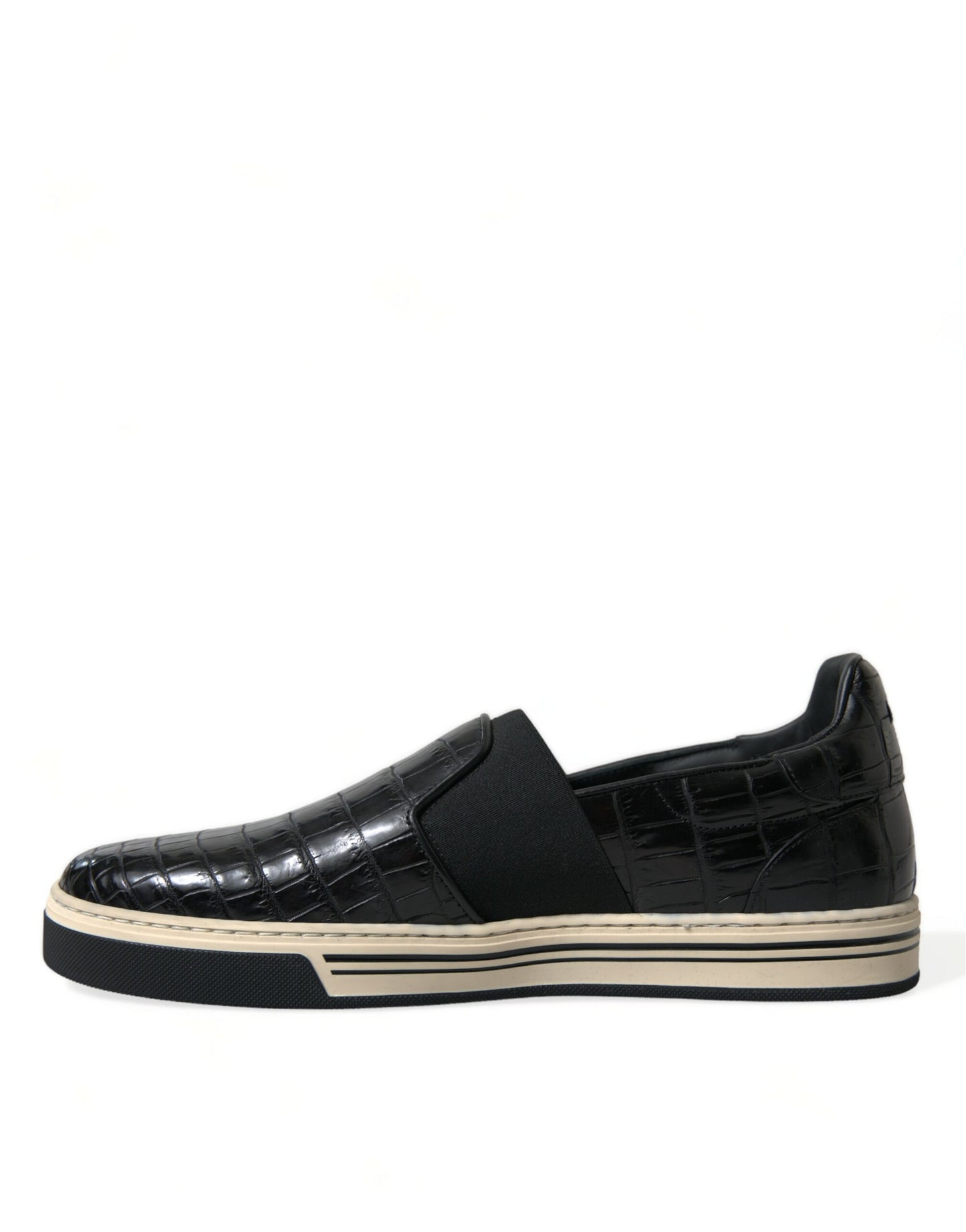 Dolce & Gabbana Elegante Low-Top Sneakers i Krokodilleskind