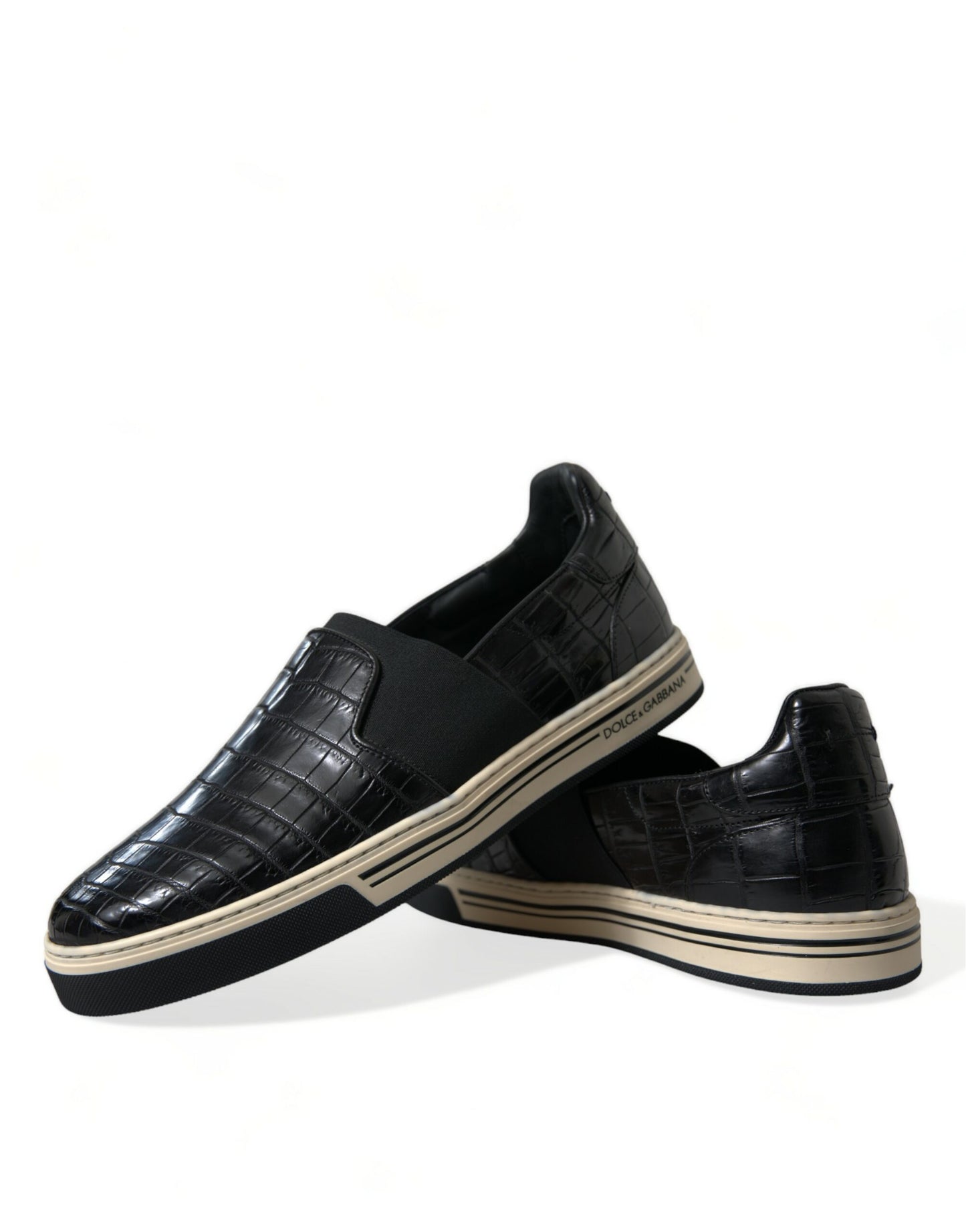 Dolce & Gabbana Elegante Low-Top Sneakers i Krokodilleskind