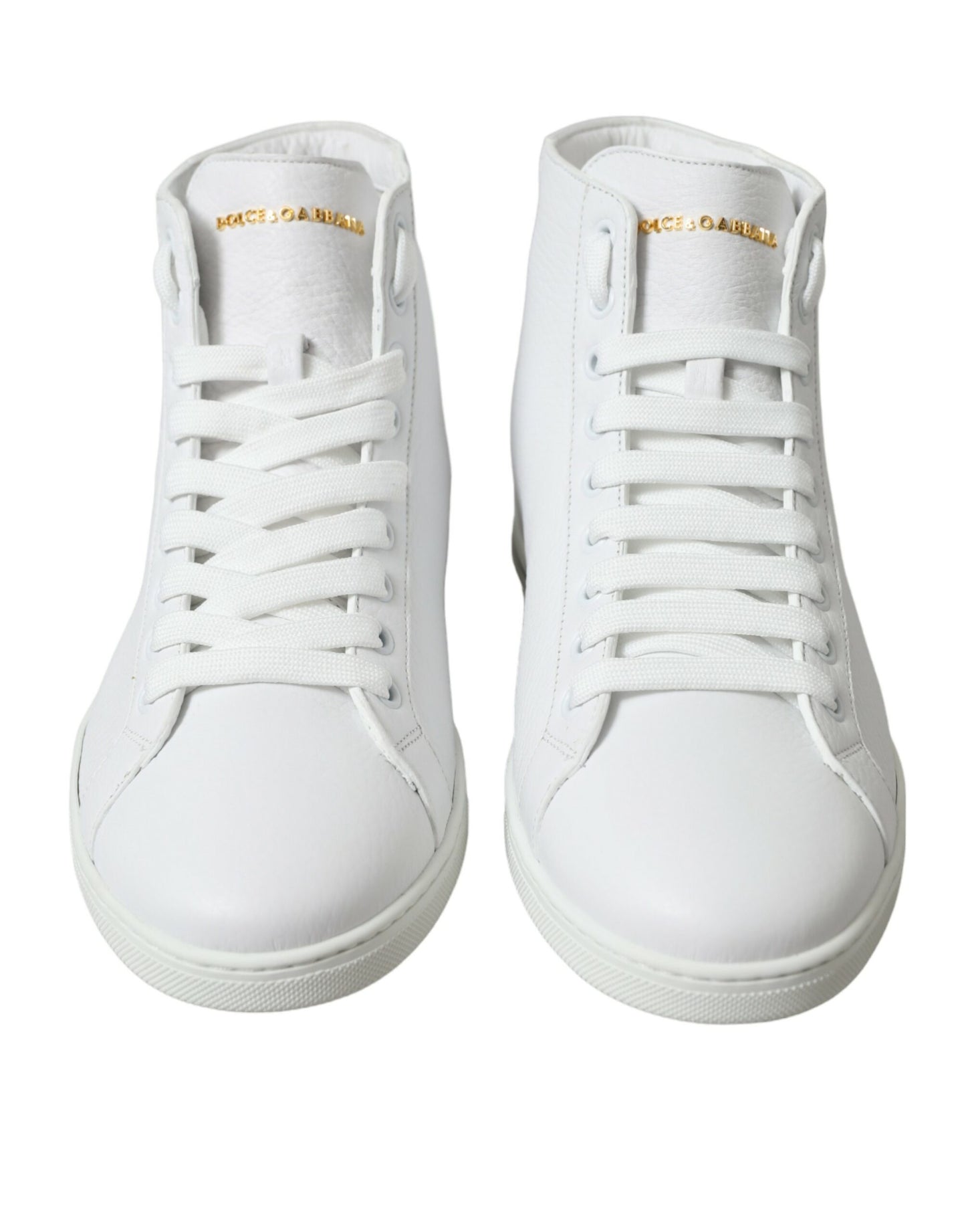 Dolce & Gabbana Elegante Hvide Læder High Top Sneakers