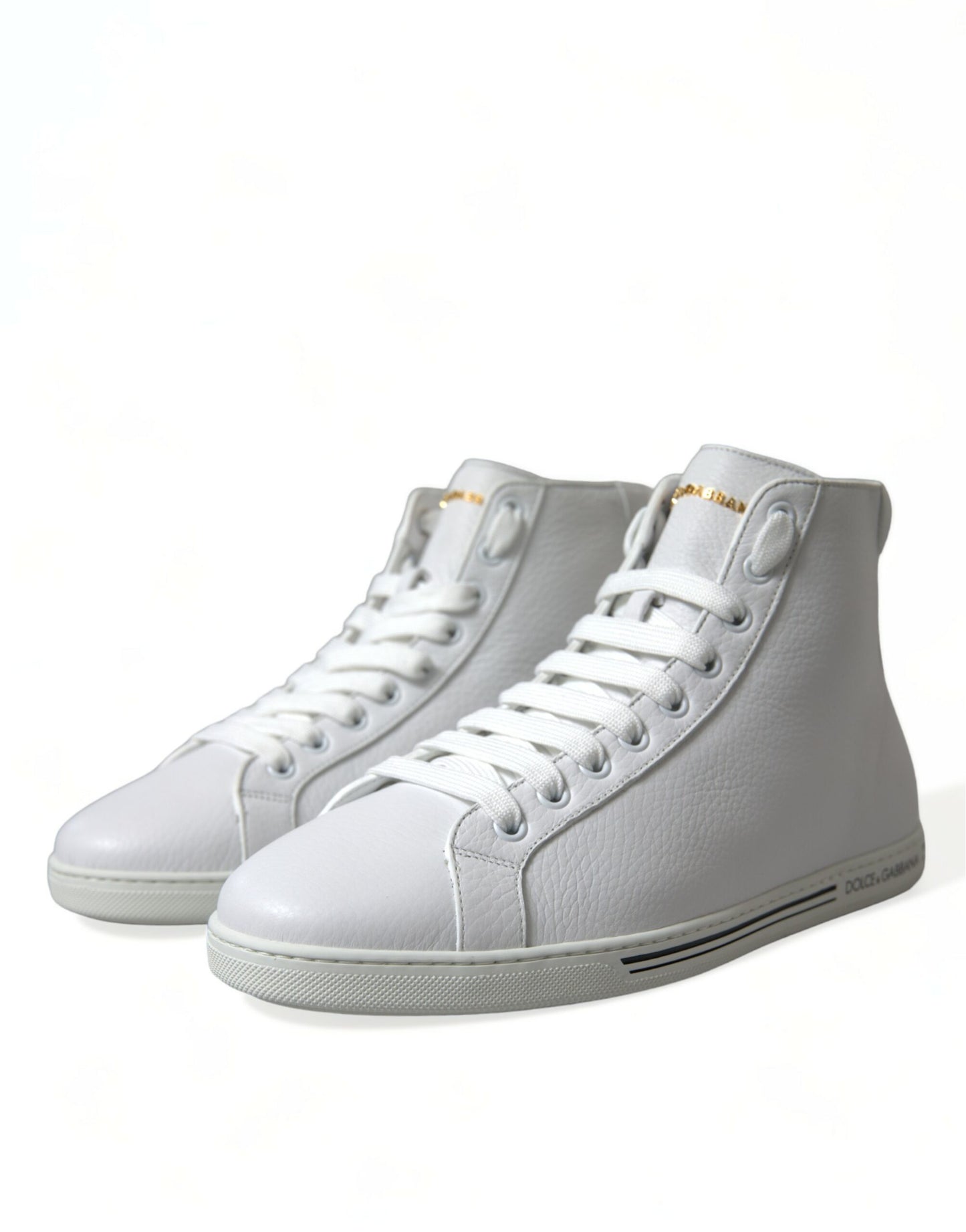 Dolce & Gabbana Elegante Hvide Læder High Top Sneakers