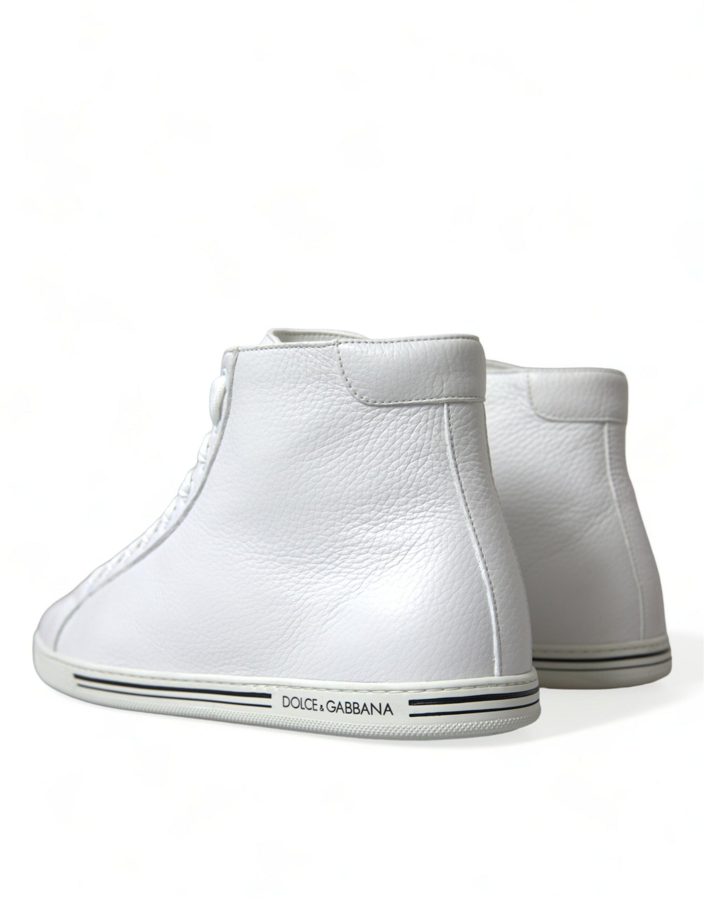 Dolce & Gabbana Elegante Hvide Læder High Top Sneakers