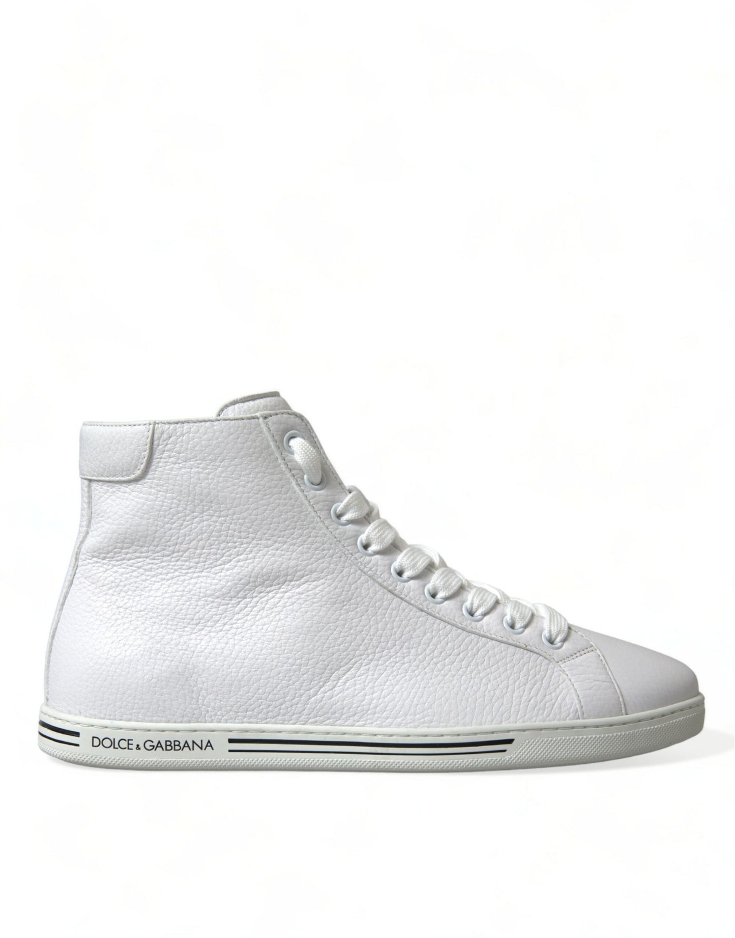 Dolce & Gabbana Elegante Hvide Læder High Top Sneakers