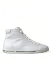 Dolce & Gabbana Elegante Hvide Læder High Top Sneakers