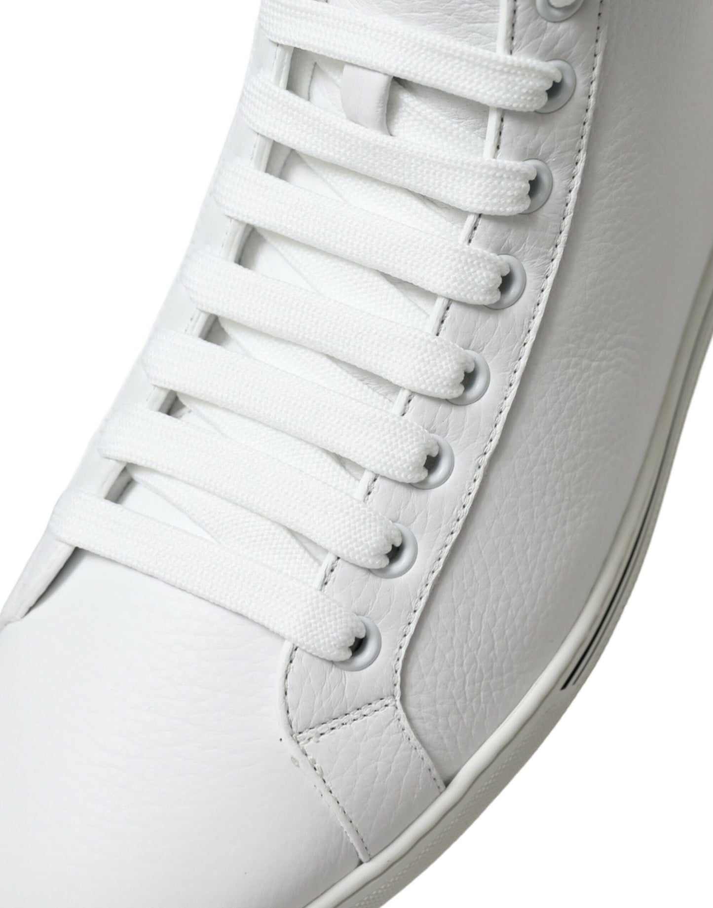 Dolce & Gabbana Elegante Hvide Læder High Top Sneakers