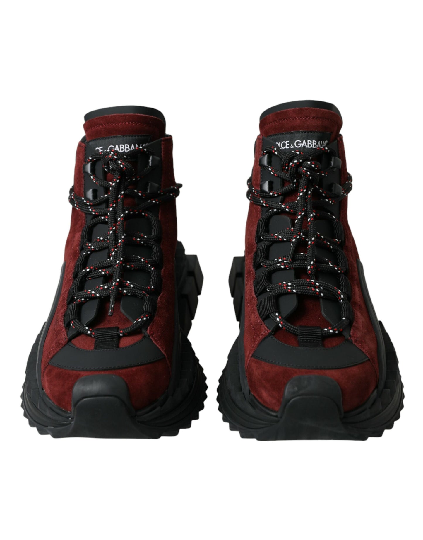 Dolce & Gabbana bordeauxrøde high-top sneakers i læder