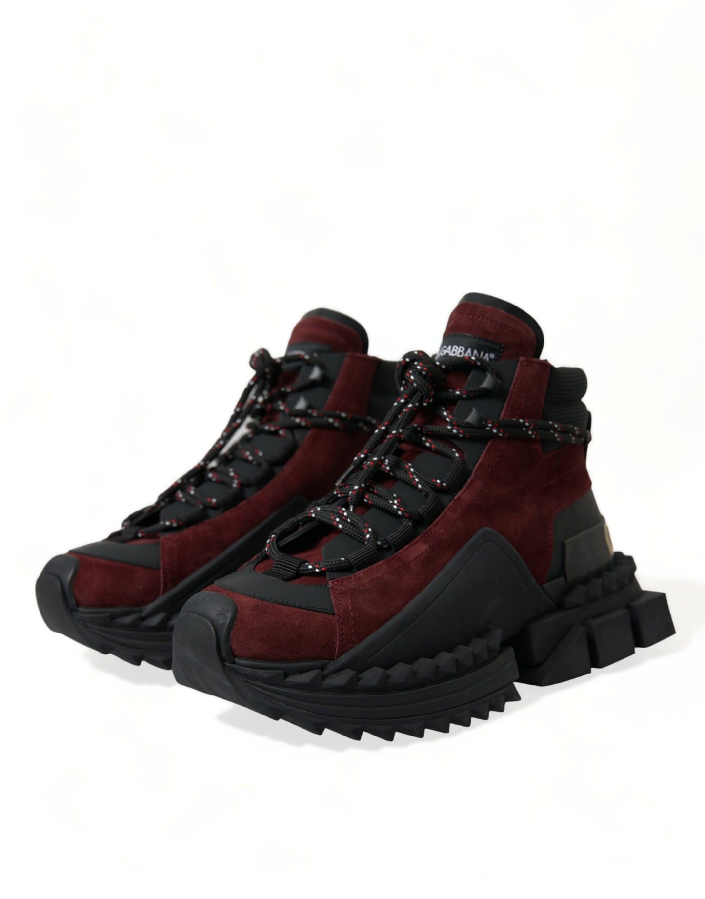 Dolce & Gabbana bordeauxrøde high-top sneakers i læder