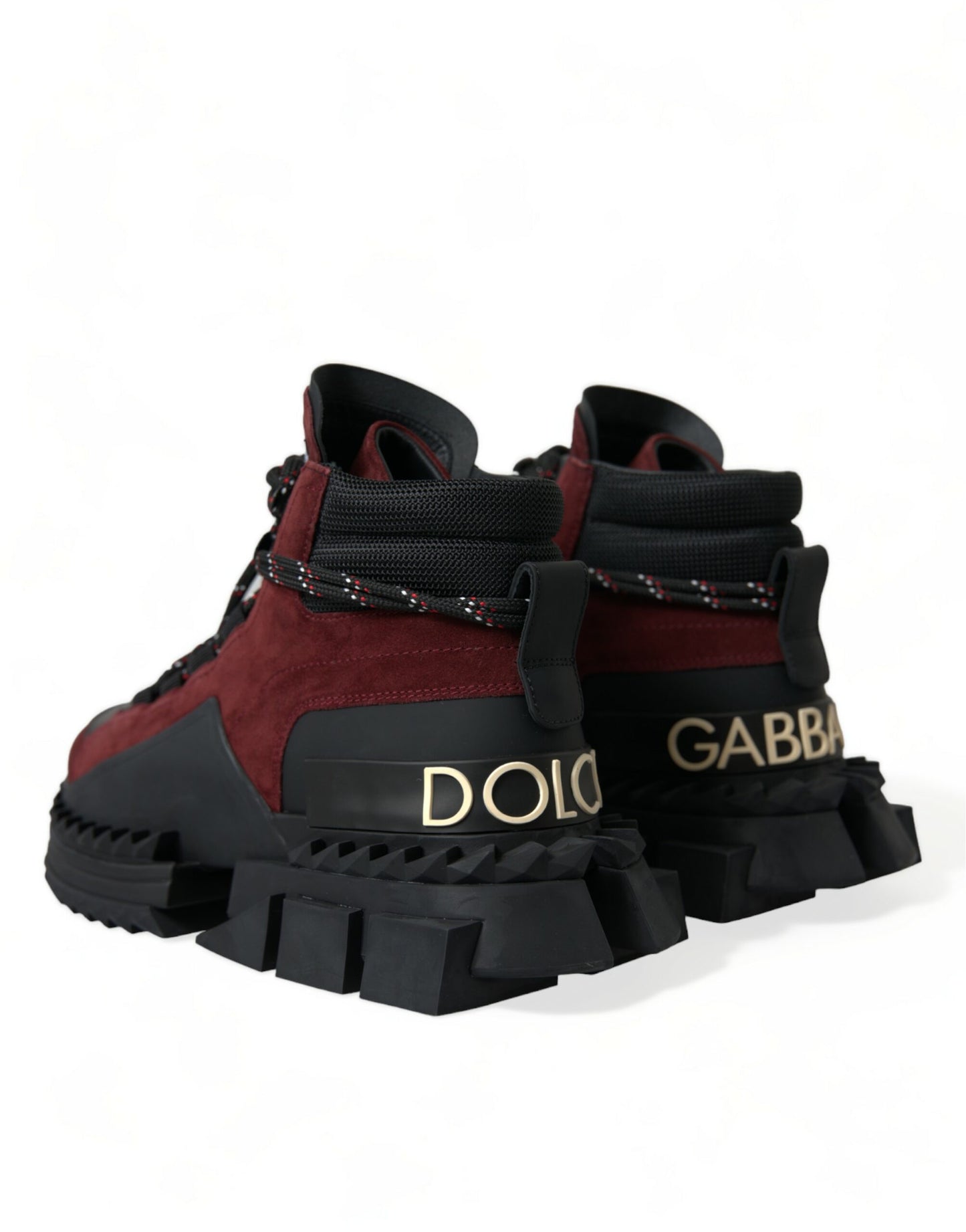 Dolce & Gabbana bordeauxrøde high-top sneakers i læder