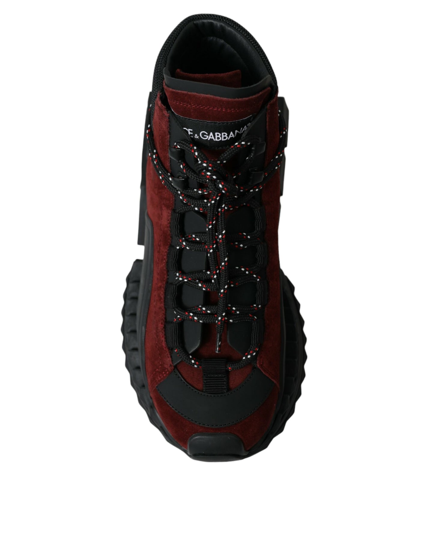 Dolce & Gabbana bordeauxrøde high-top sneakers i læder