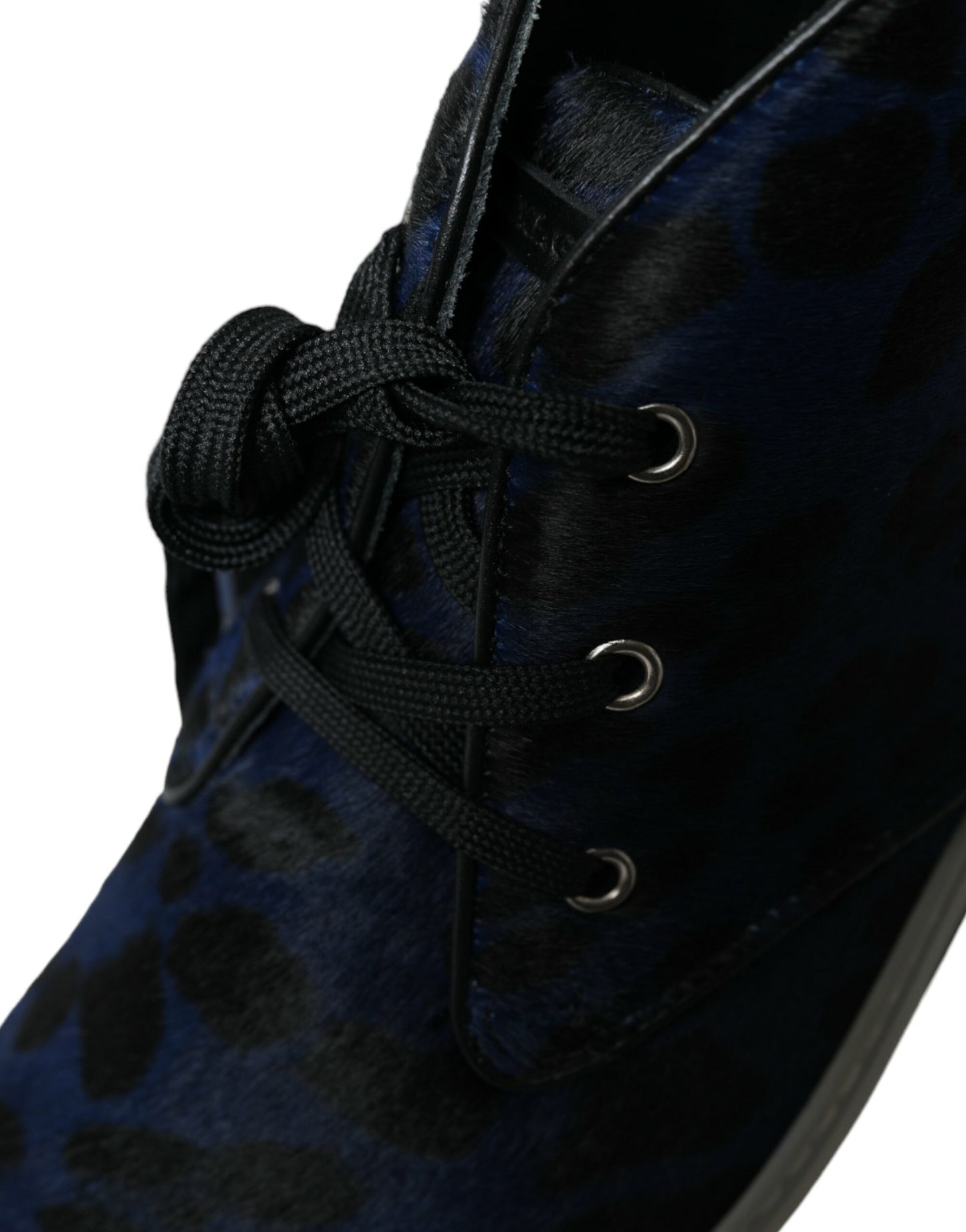 Dolce & Gabbana Chic Blå Leopardprint Mellemhøje Sneakers